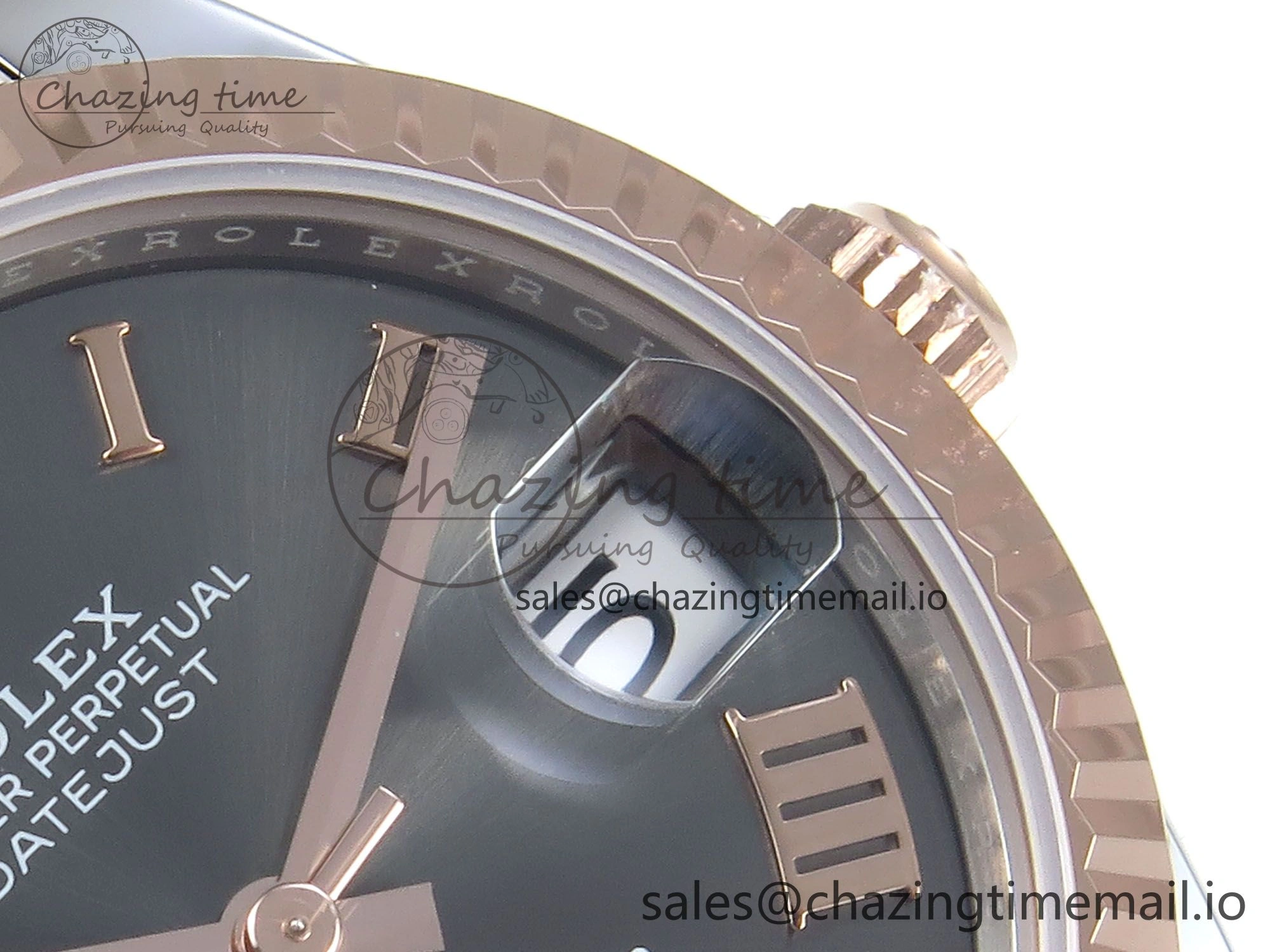 DateJust 31 278271 ARF 1:1 Best Edition 904L Steel Gray Roman Diamonds Dial on SS RG Oyster Bracelet ETA SunProtective 527