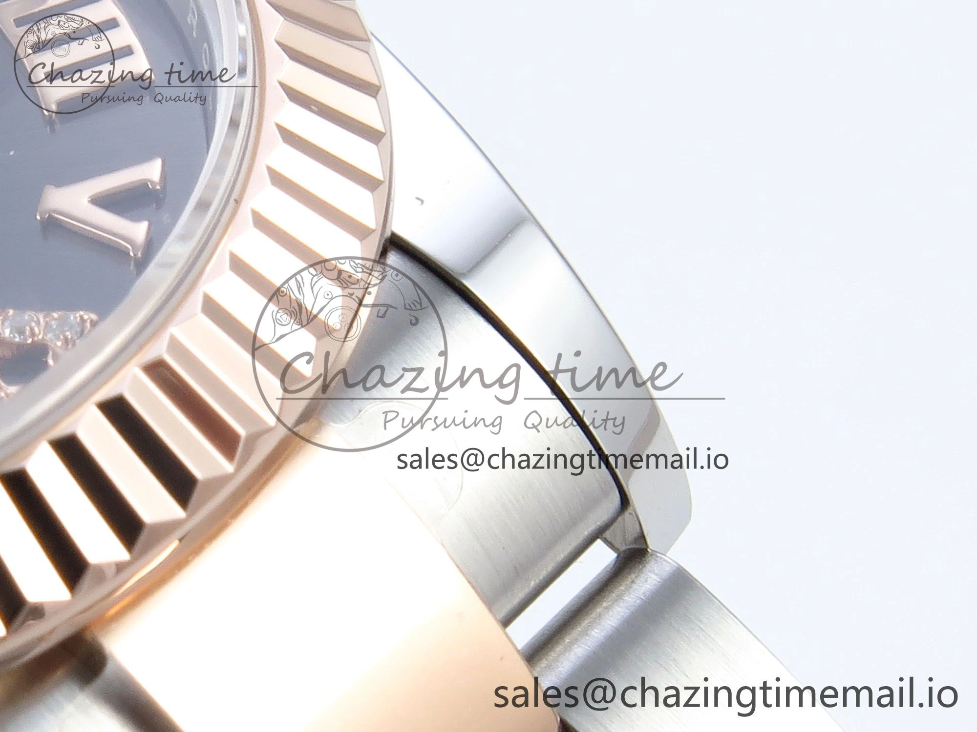 DateJust 31 278271 ARF 1:1 Best Edition 904L Steel Gray Roman Diamonds Dial on SS RG Oyster Bracelet ETA SunProtective 527