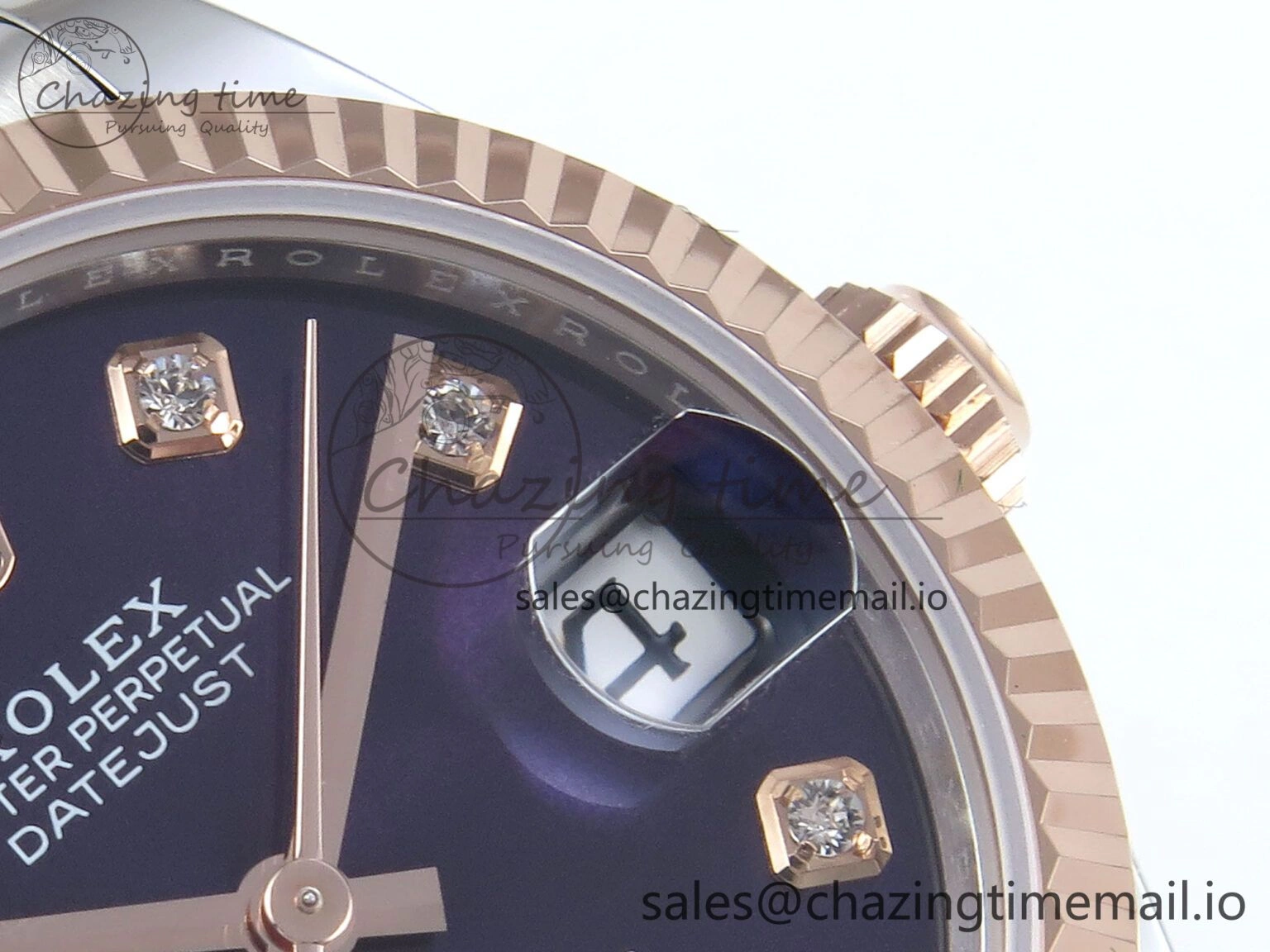 DateJust 31 278271 ARF 1:1 Best Edition 904L Steel Purple Diamonds Dial on SS RG Jubilee Bracelet ETA Flexible 513