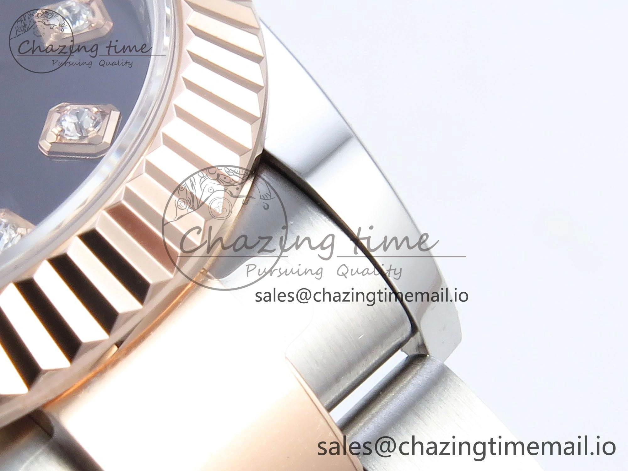 Neat DateJust 31 278271 ARF 1:1 Best Edition 904L Steel Purple Diamonds Dial on SS RG Oyster Bracelet ETA 522