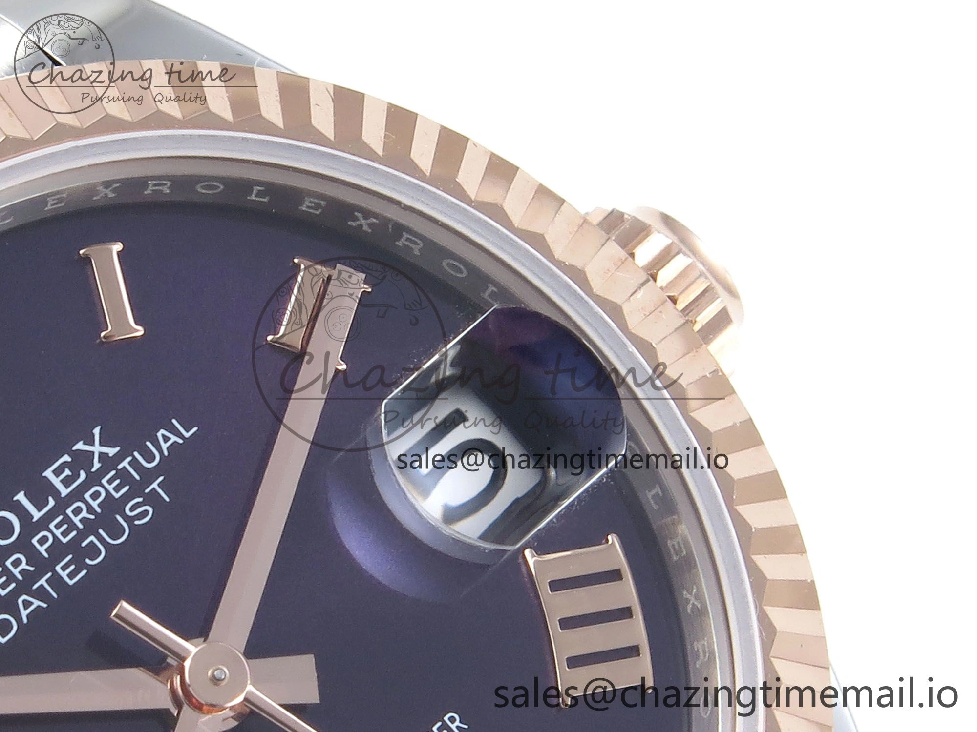 Casual DateJust 31 278271 ARF 1:1 Best Edition 904L Steel Purple Roman Diamonds Dial on SS RG Jubilee Bracelet ETA 511