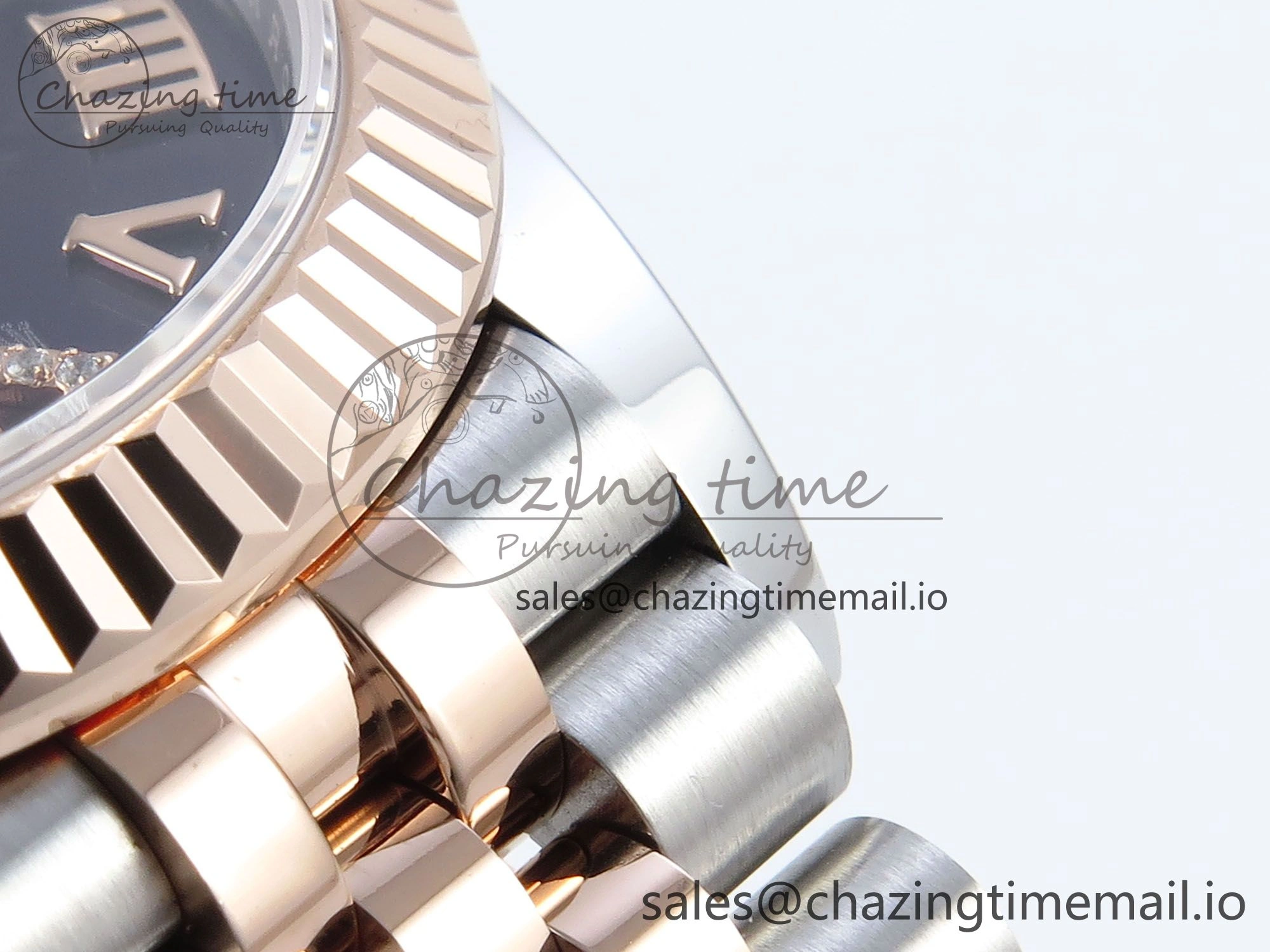 Casual DateJust 31 278271 ARF 1:1 Best Edition 904L Steel Purple Roman Diamonds Dial on SS RG Jubilee Bracelet ETA 511