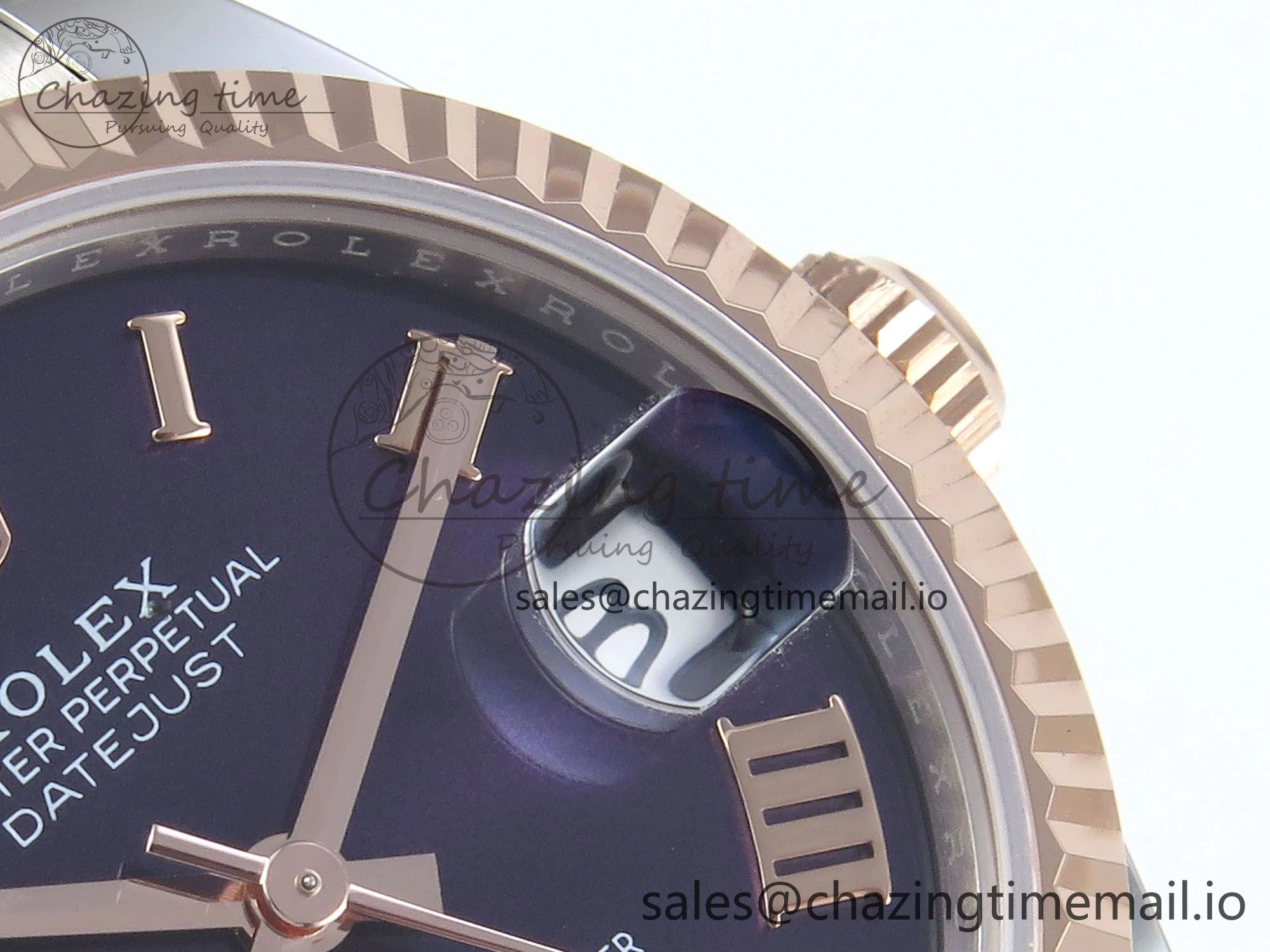 DateJust 31 278271 ARF 1:1 Best Edition 904L Steel Purple Roman Diamonds Dial on SS RG Oyster Bracelet ETA Refined 523