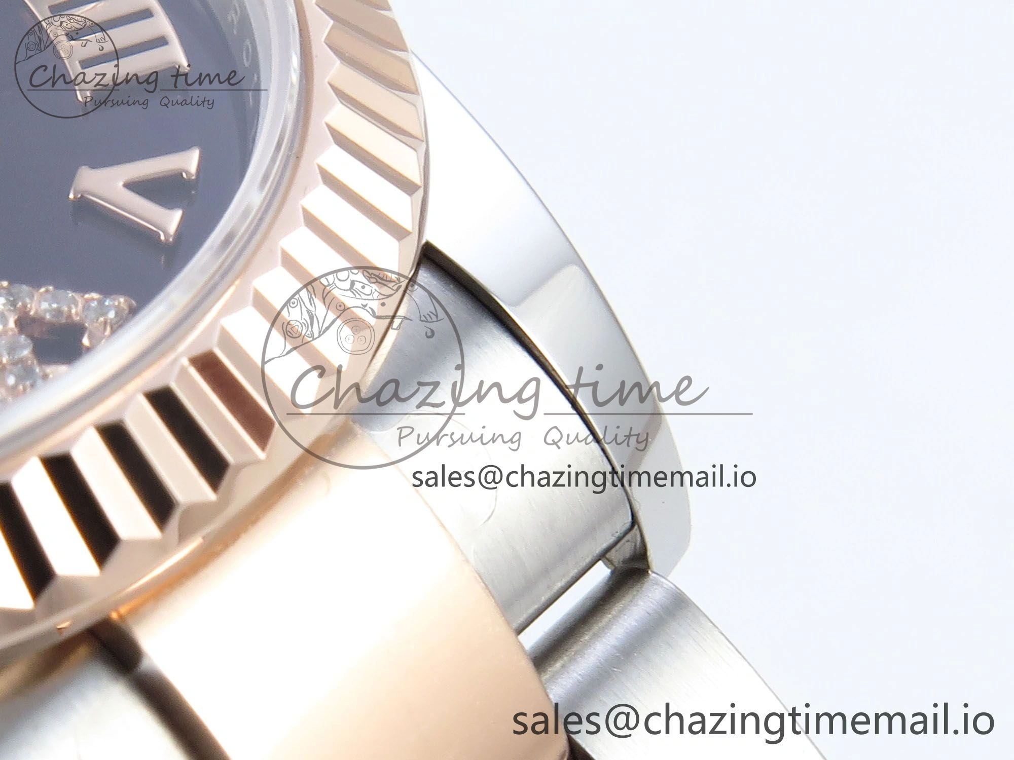 DateJust 31 278271 ARF 1:1 Best Edition 904L Steel Purple Roman Diamonds Dial on SS RG Oyster Bracelet ETA Refined 523