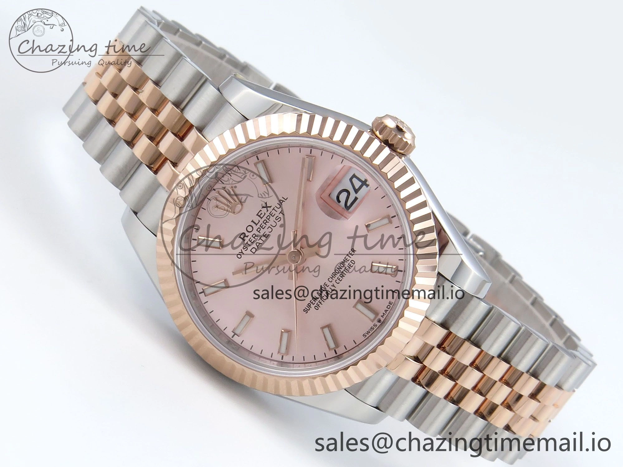 Comfortable DateJust 31 278271 ARF 1:1 Best Edition 904L Steel RG Dial Stick Marker on SS RG Jubilee Bracelet ETA 514