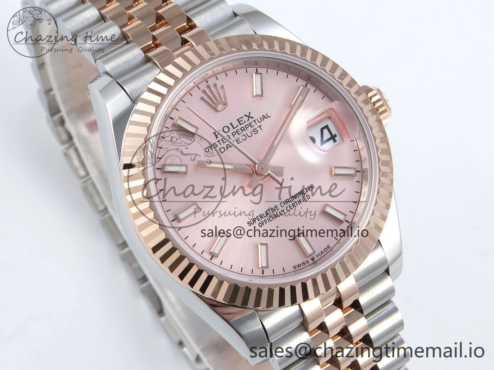 Comfortable DateJust 31 278271 ARF 1:1 Best Edition 904L Steel RG Dial Stick Marker on SS RG Jubilee Bracelet ETA 514