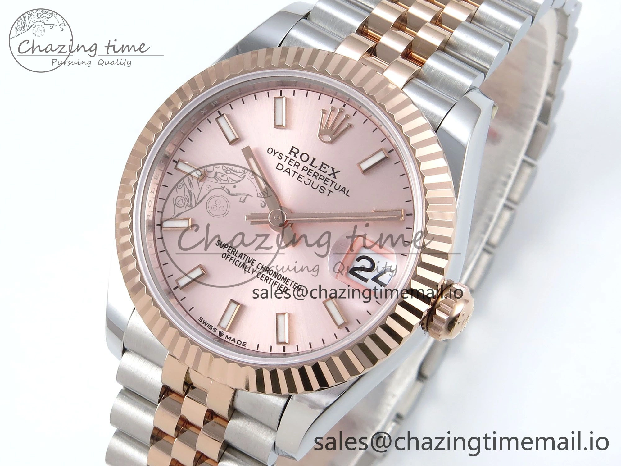 Comfortable DateJust 31 278271 ARF 1:1 Best Edition 904L Steel RG Dial Stick Marker on SS RG Jubilee Bracelet ETA 514