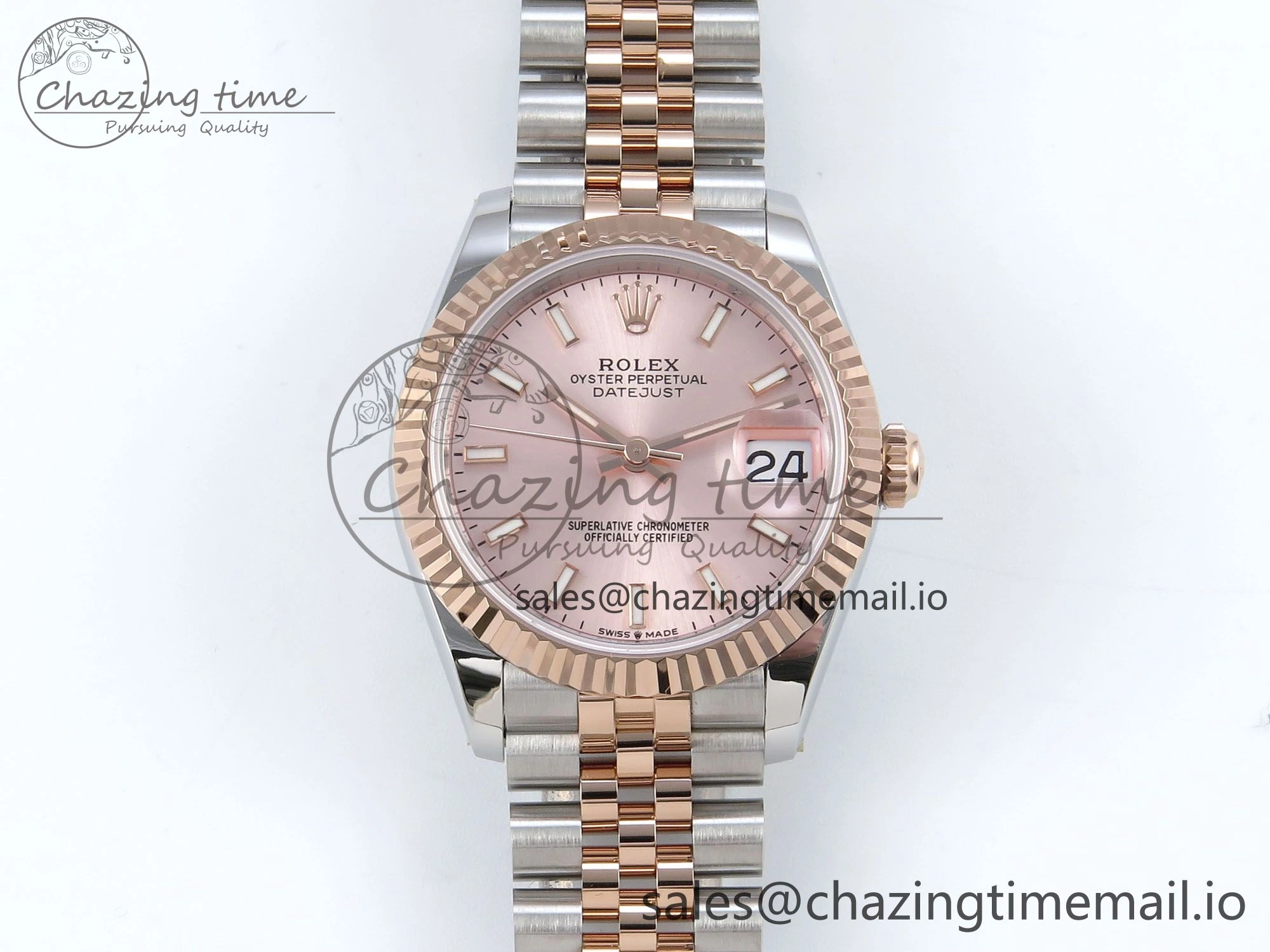 Comfortable DateJust 31 278271 ARF 1:1 Best Edition 904L Steel RG Dial Stick Marker on SS RG Jubilee Bracelet ETA 514