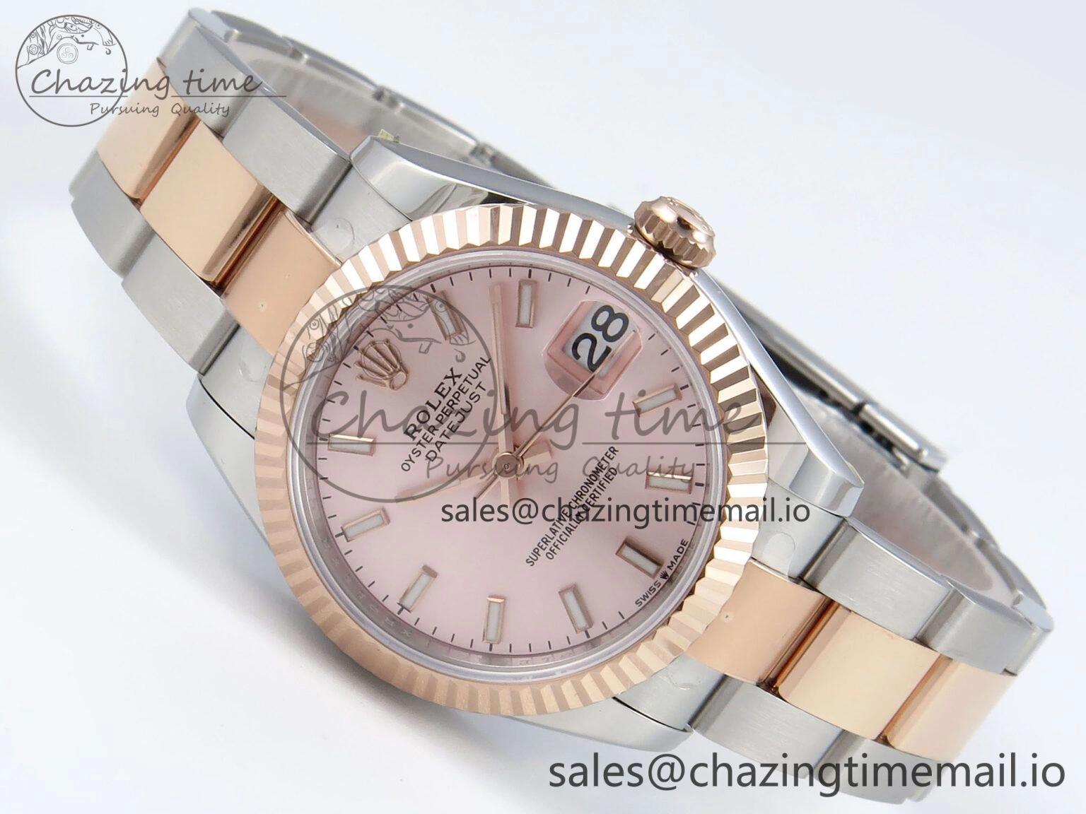 DateJust 31 278271 ARF 1:1 Best Edition 904L Steel RG Dial Stick Marker on SS RG Oyster Bracelet ETA Practical 525