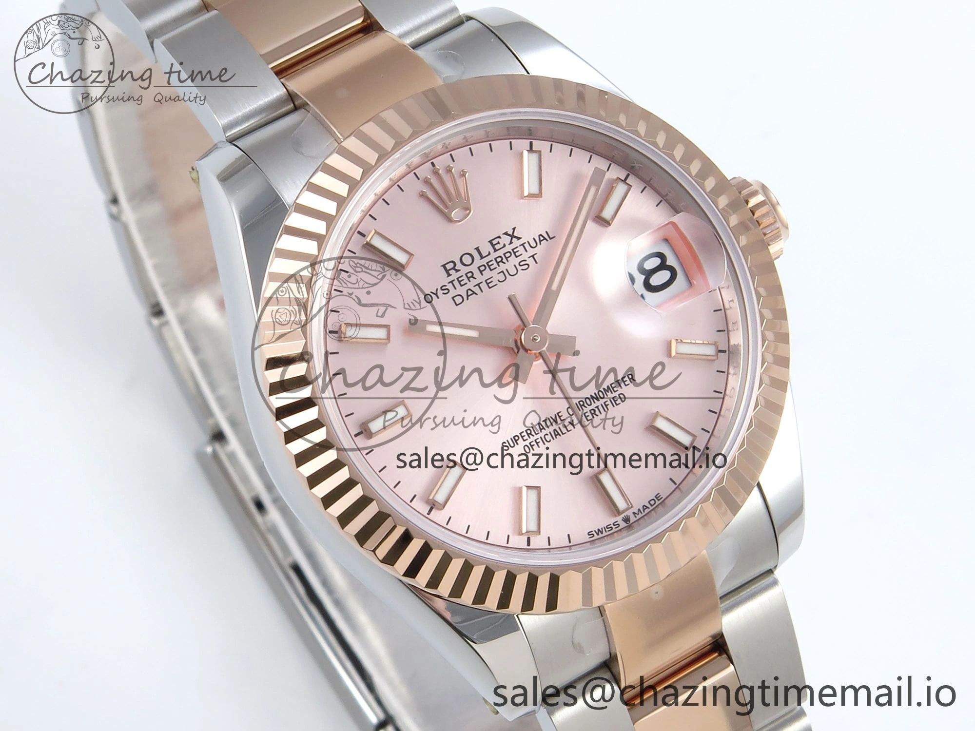 DateJust 31 278271 ARF 1:1 Best Edition 904L Steel RG Dial Stick Marker on SS RG Oyster Bracelet ETA Practical 525