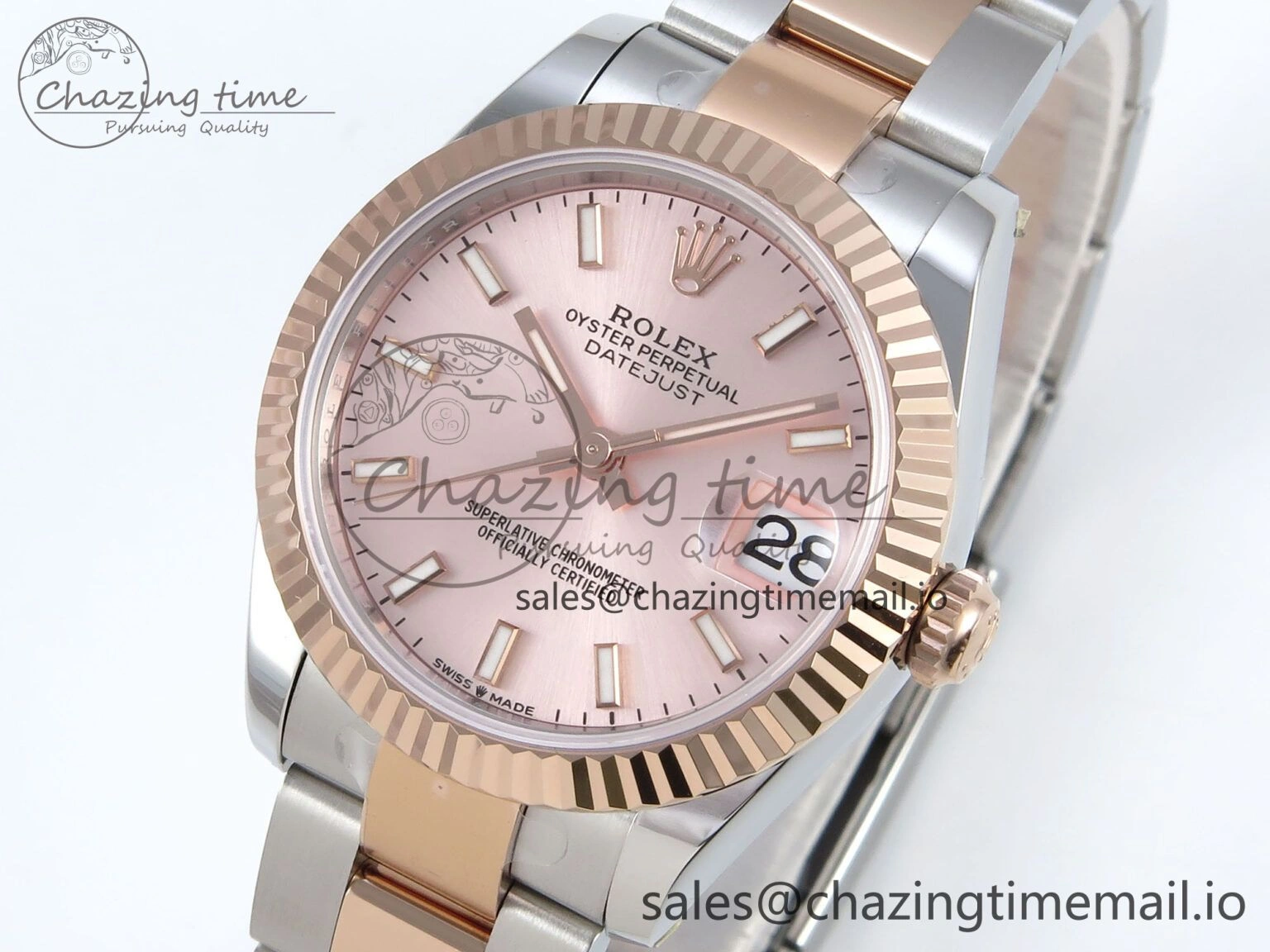 DateJust 31 278271 ARF 1:1 Best Edition 904L Steel RG Dial Stick Marker on SS RG Oyster Bracelet ETA Practical 525