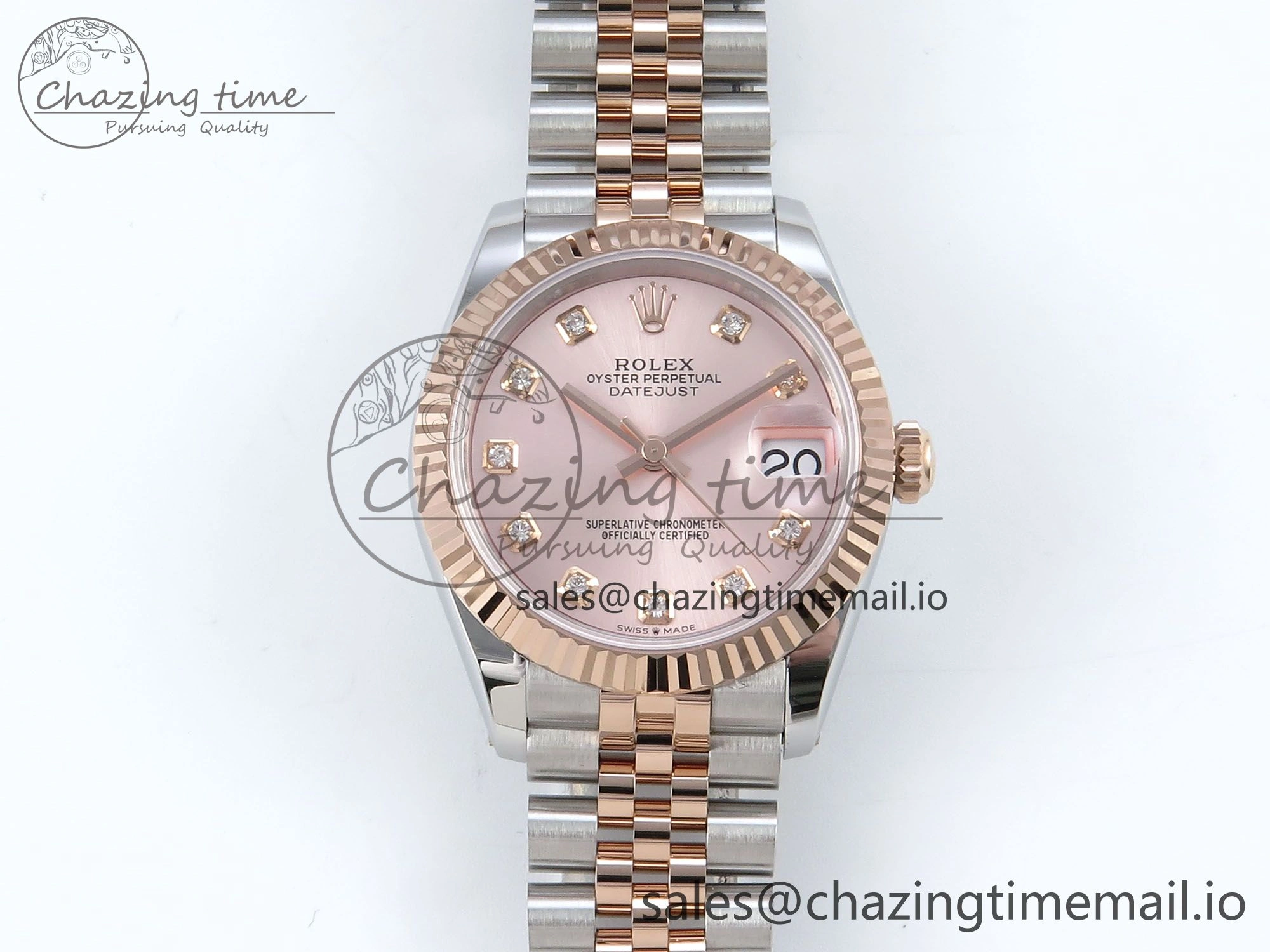 DateJust 31 278271 ARF 1:1 Best Edition 904L Steel RG Diamonds Dial on SS RG Jubilee Bracelet ETA ZipUp 509
