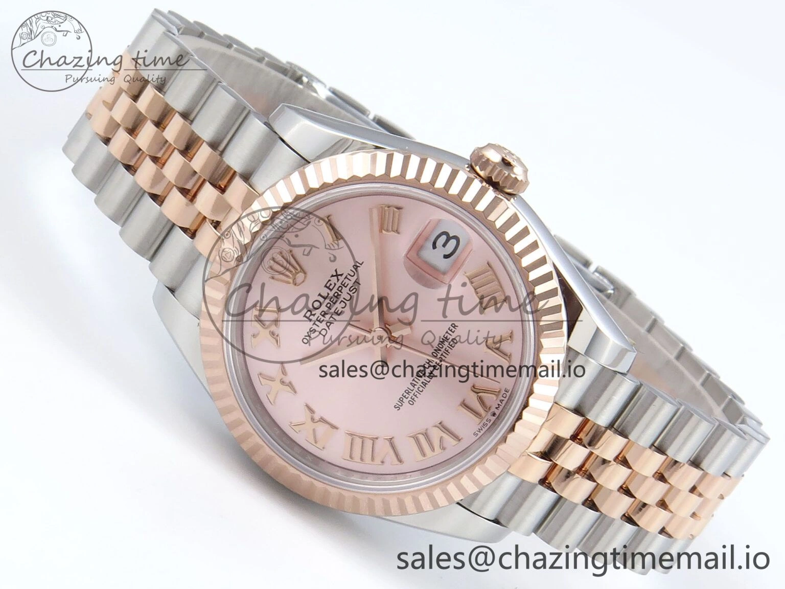 Flexible DateJust 31 278271 ARF 1:1 Best Edition 904L Steel RG Roman Dial on SS RG Jubilee Bracelet ETA 515
