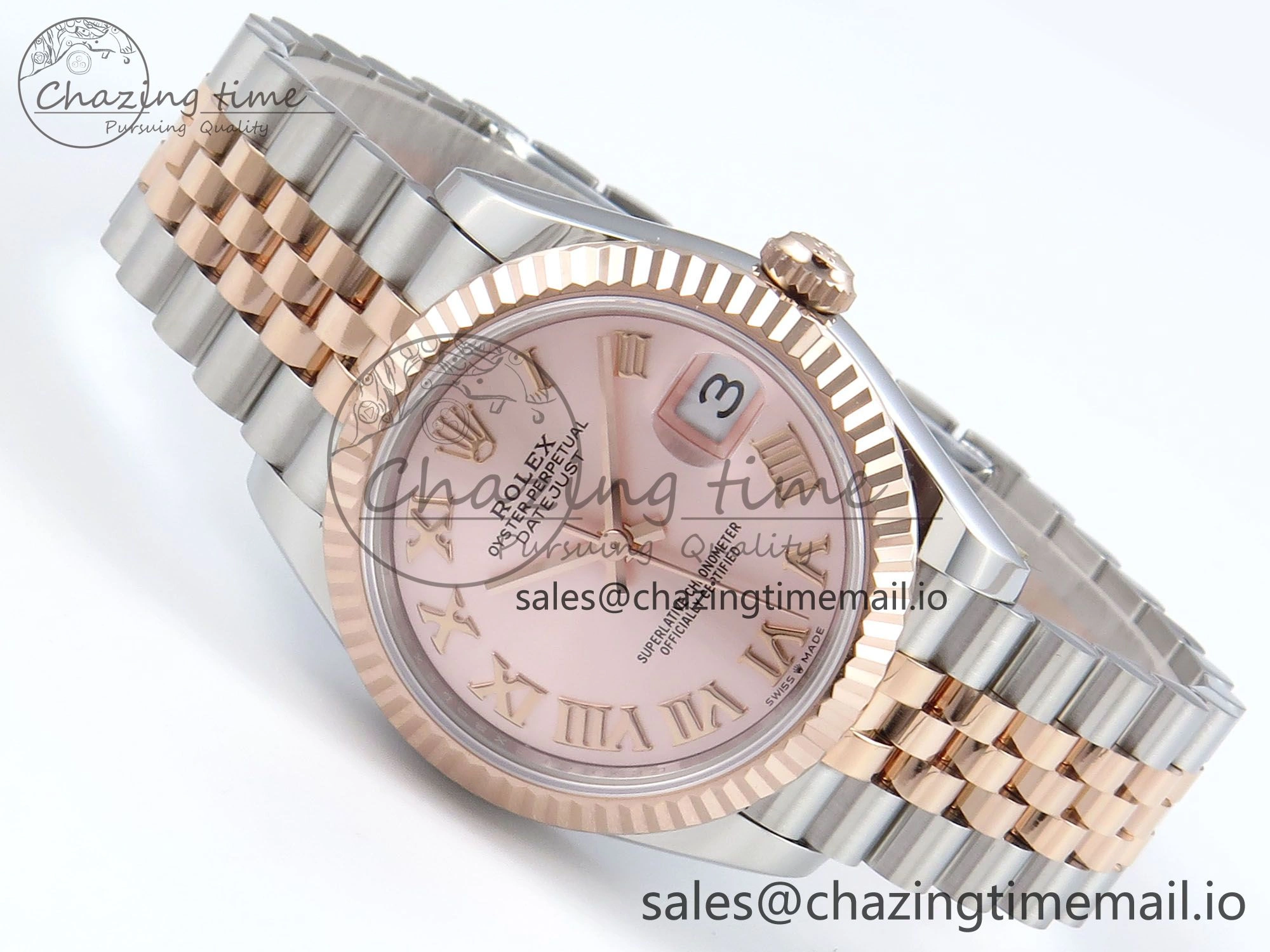 Flexible DateJust 31 278271 ARF 1:1 Best Edition 904L Steel RG Roman Dial on SS RG Jubilee Bracelet ETA 515