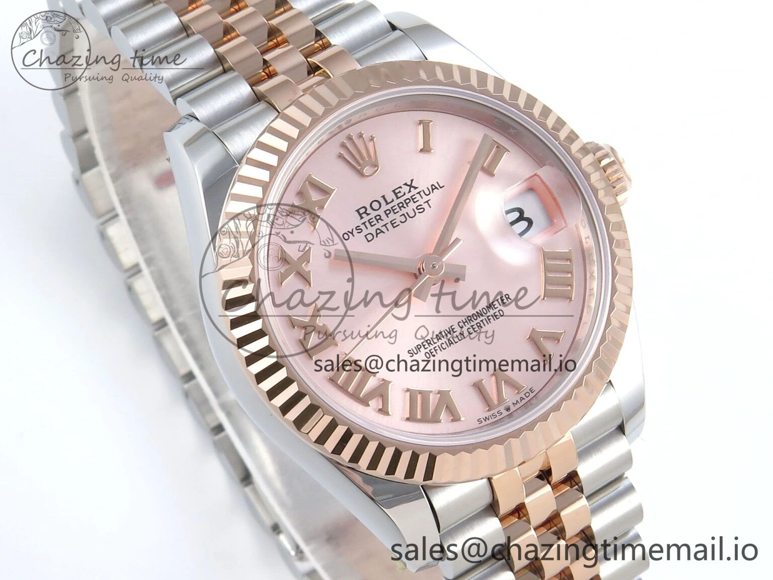Flexible DateJust 31 278271 ARF 1:1 Best Edition 904L Steel RG Roman Dial on SS RG Jubilee Bracelet ETA 515