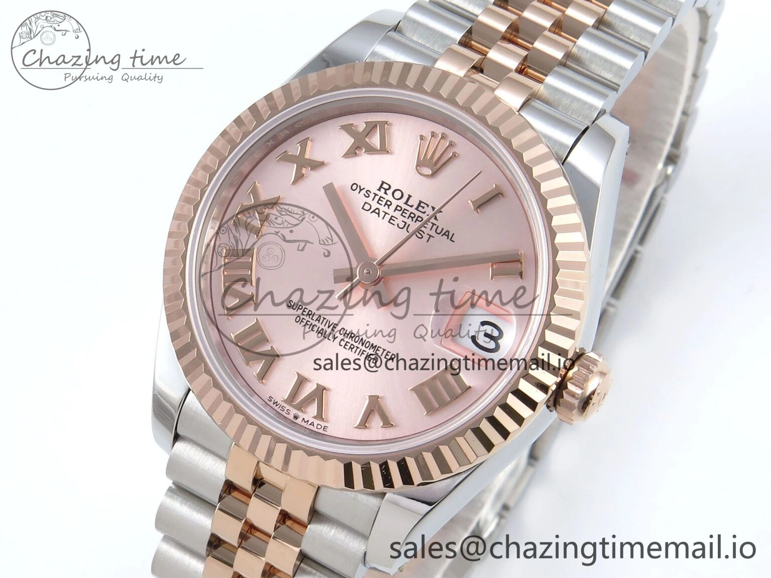 Flexible DateJust 31 278271 ARF 1:1 Best Edition 904L Steel RG Roman Dial on SS RG Jubilee Bracelet ETA 515