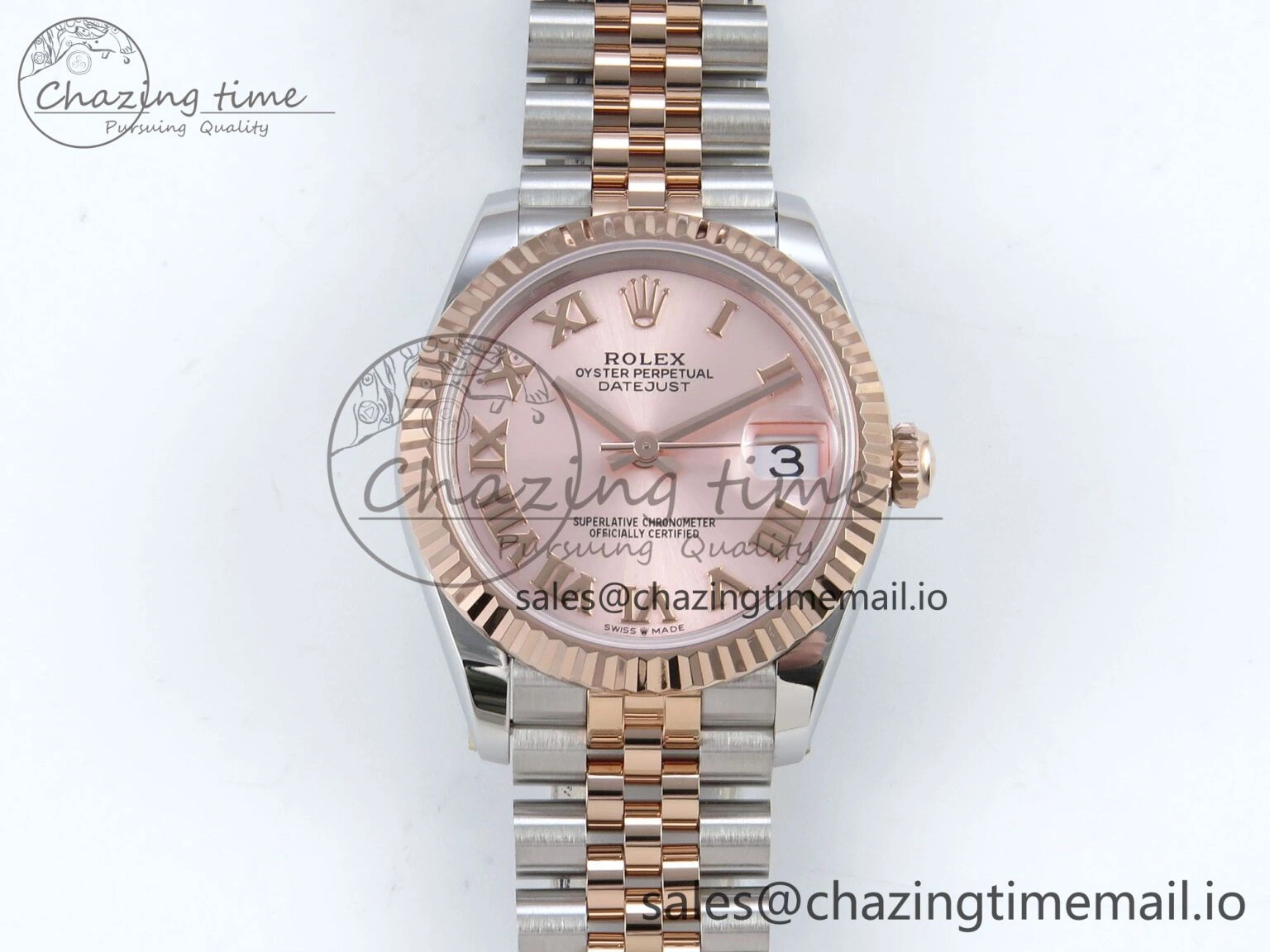 Flexible DateJust 31 278271 ARF 1:1 Best Edition 904L Steel RG Roman Dial on SS RG Jubilee Bracelet ETA 515