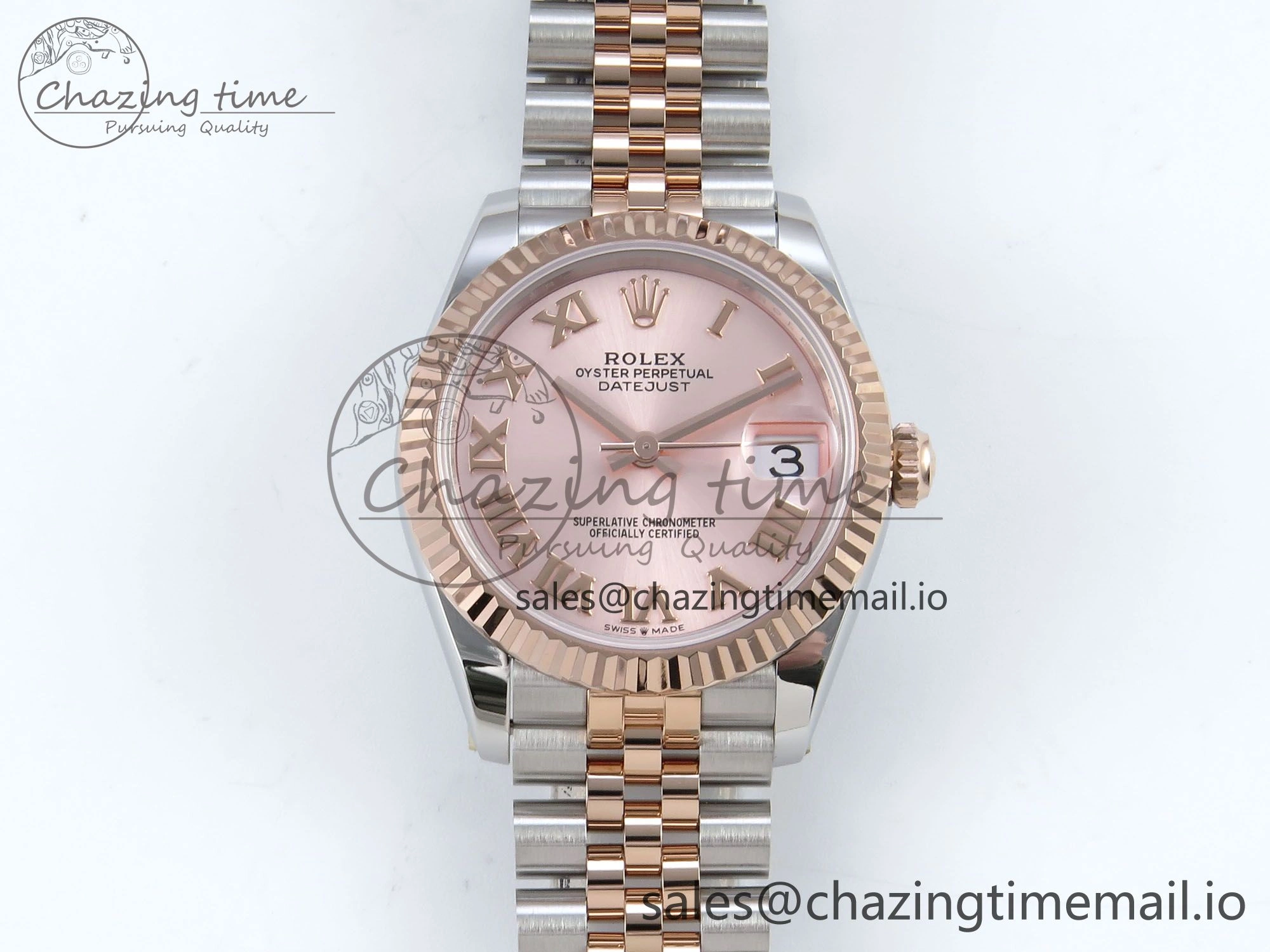 Flexible DateJust 31 278271 ARF 1:1 Best Edition 904L Steel RG Roman Dial on SS RG Jubilee Bracelet ETA 515