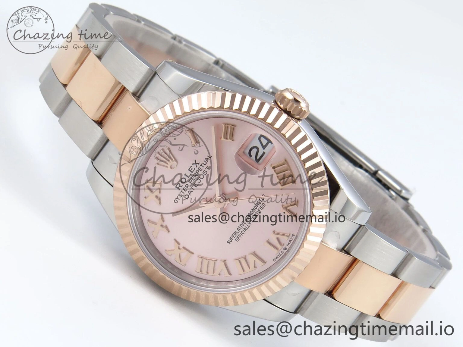 DateJust 31 278271 ARF 1:1 Best Edition 904L Steel RG Roman Dial on SS RG Oyster Bracelet ETA UrbanStyle 524