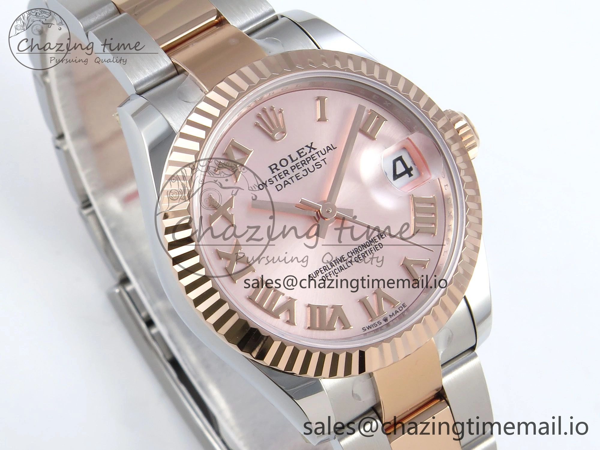 DateJust 31 278271 ARF 1:1 Best Edition 904L Steel RG Roman Dial on SS RG Oyster Bracelet ETA UrbanStyle 524