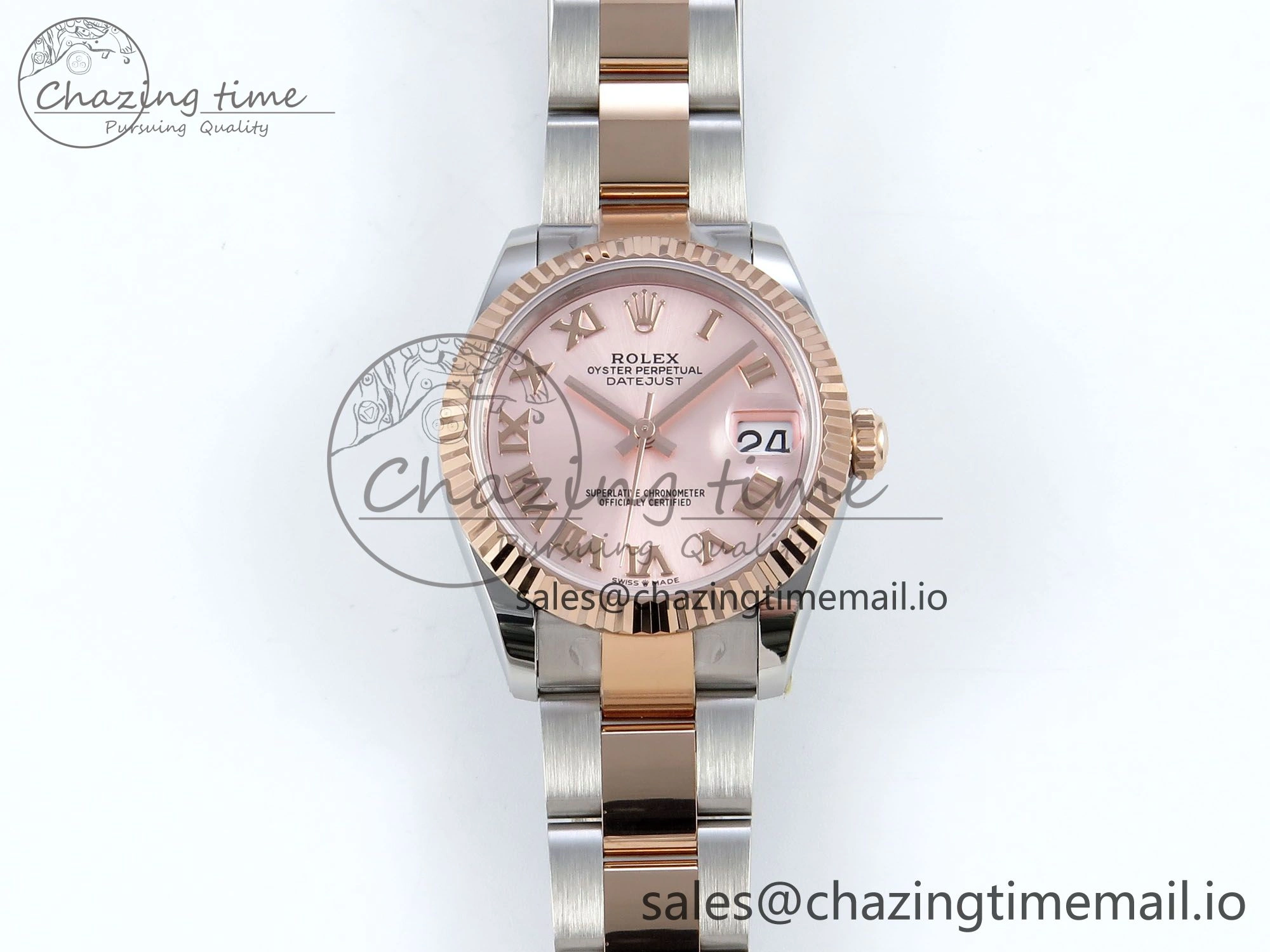 DateJust 31 278271 ARF 1:1 Best Edition 904L Steel RG Roman Dial on SS RG Oyster Bracelet ETA UrbanStyle 524
