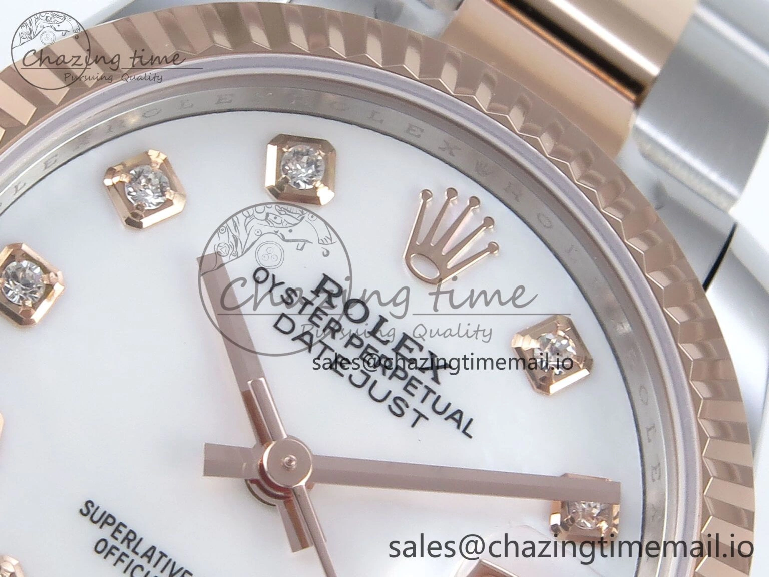 DateJust 31 278271 ARF 1:1 Best Edition 904L Steel White MOP Diamonds Dial on SS RG Oyster Bracelet ETA HighQuality 526