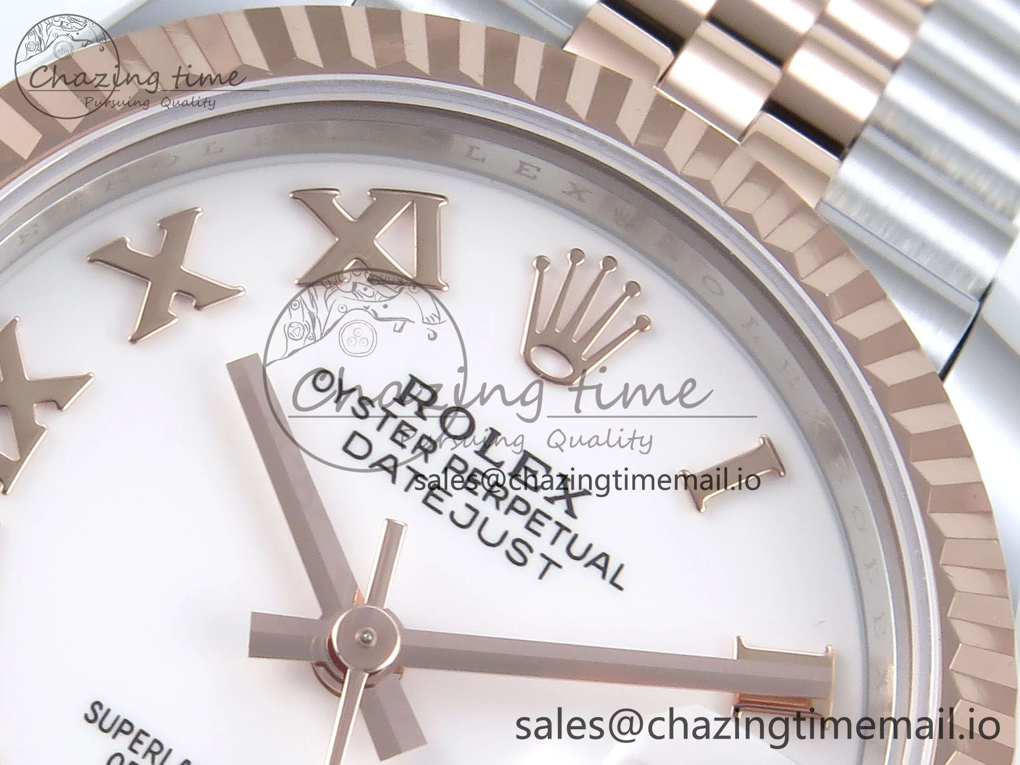 Breathable DateJust 31 278271 ARF 1:1 Best Edition 904L Steel White Roman Dial on SS RG Jubilee Bracelet ETA 512