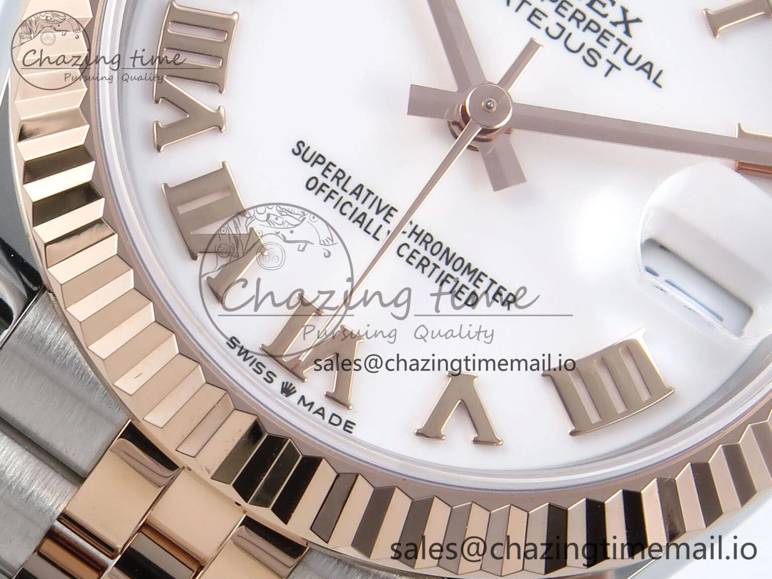 Breathable DateJust 31 278271 ARF 1:1 Best Edition 904L Steel White Roman Dial on SS RG Jubilee Bracelet ETA 512
