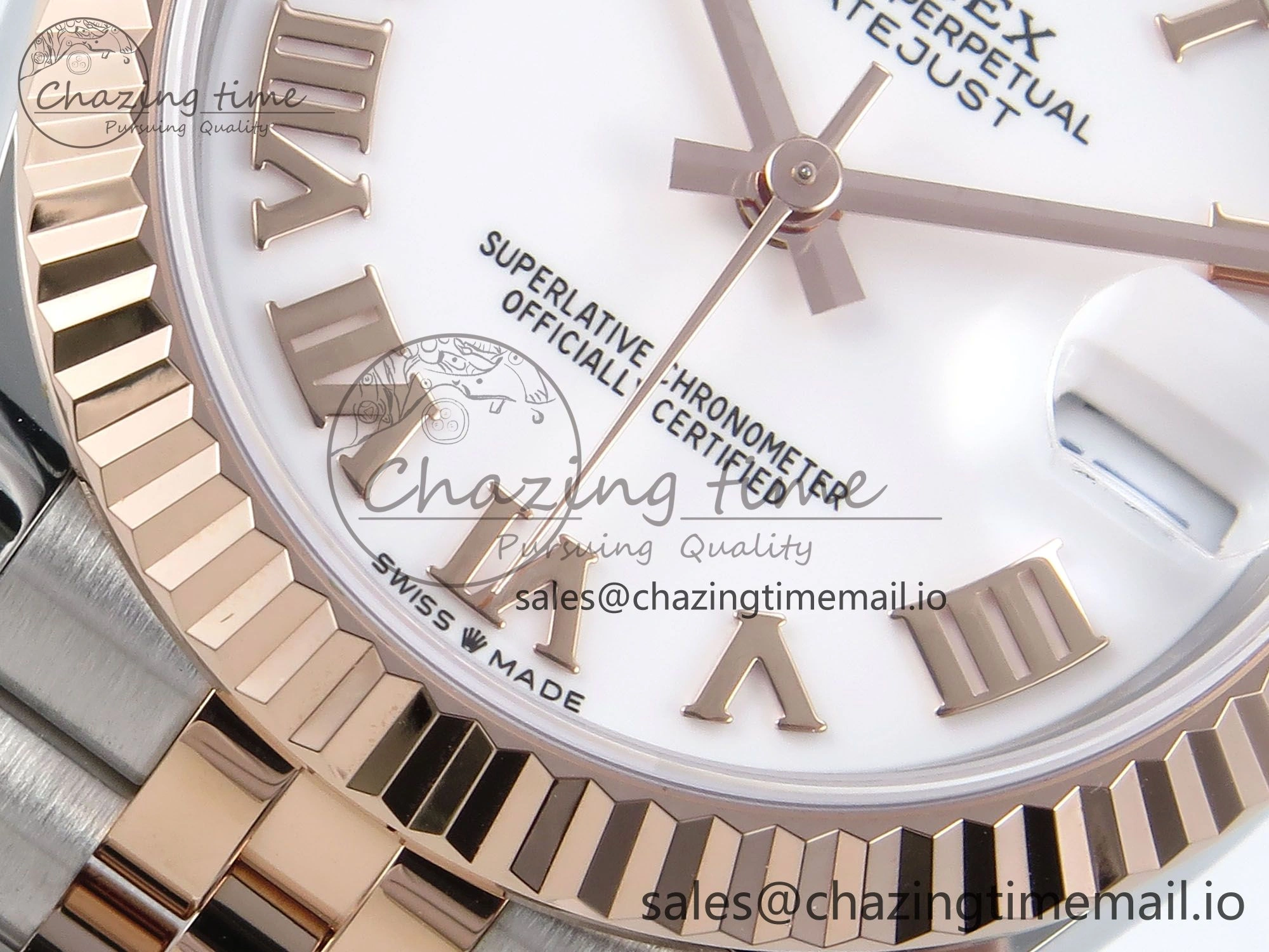 Breathable DateJust 31 278271 ARF 1:1 Best Edition 904L Steel White Roman Dial on SS RG Jubilee Bracelet ETA 512