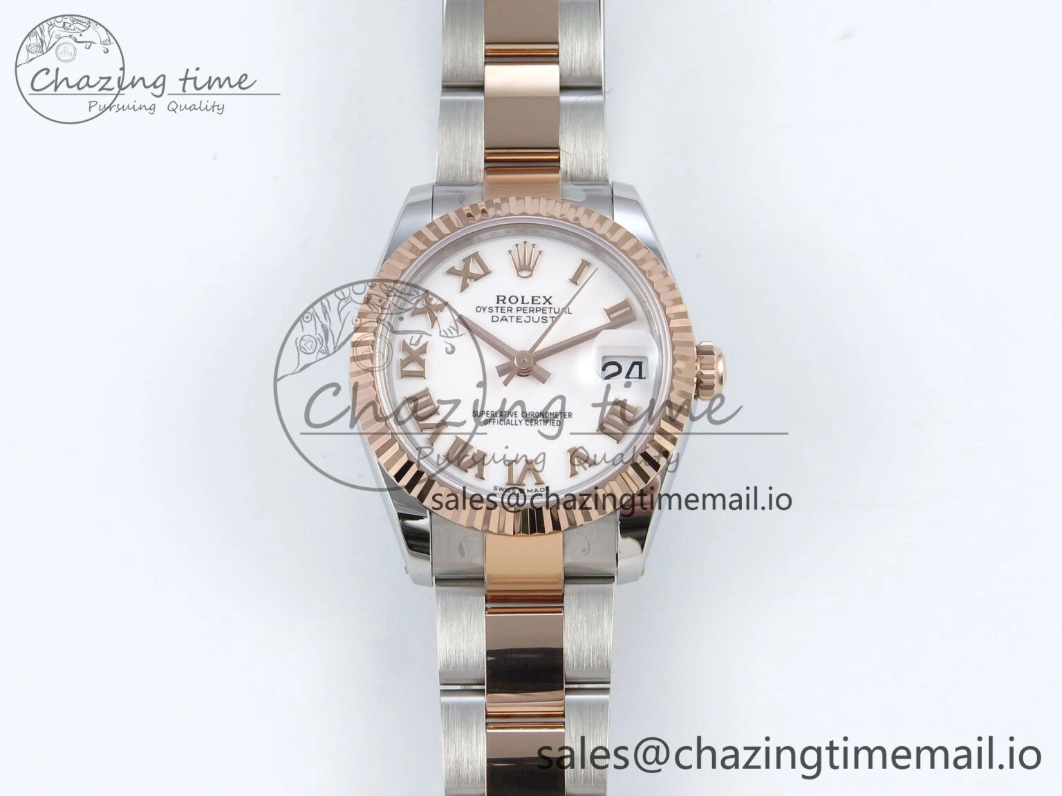 DateJust 31 278271 ARF 1:1 Best Edition 904L Steel White Roman Dial on SS RG Oyster Bracelet ETA Breathable 521