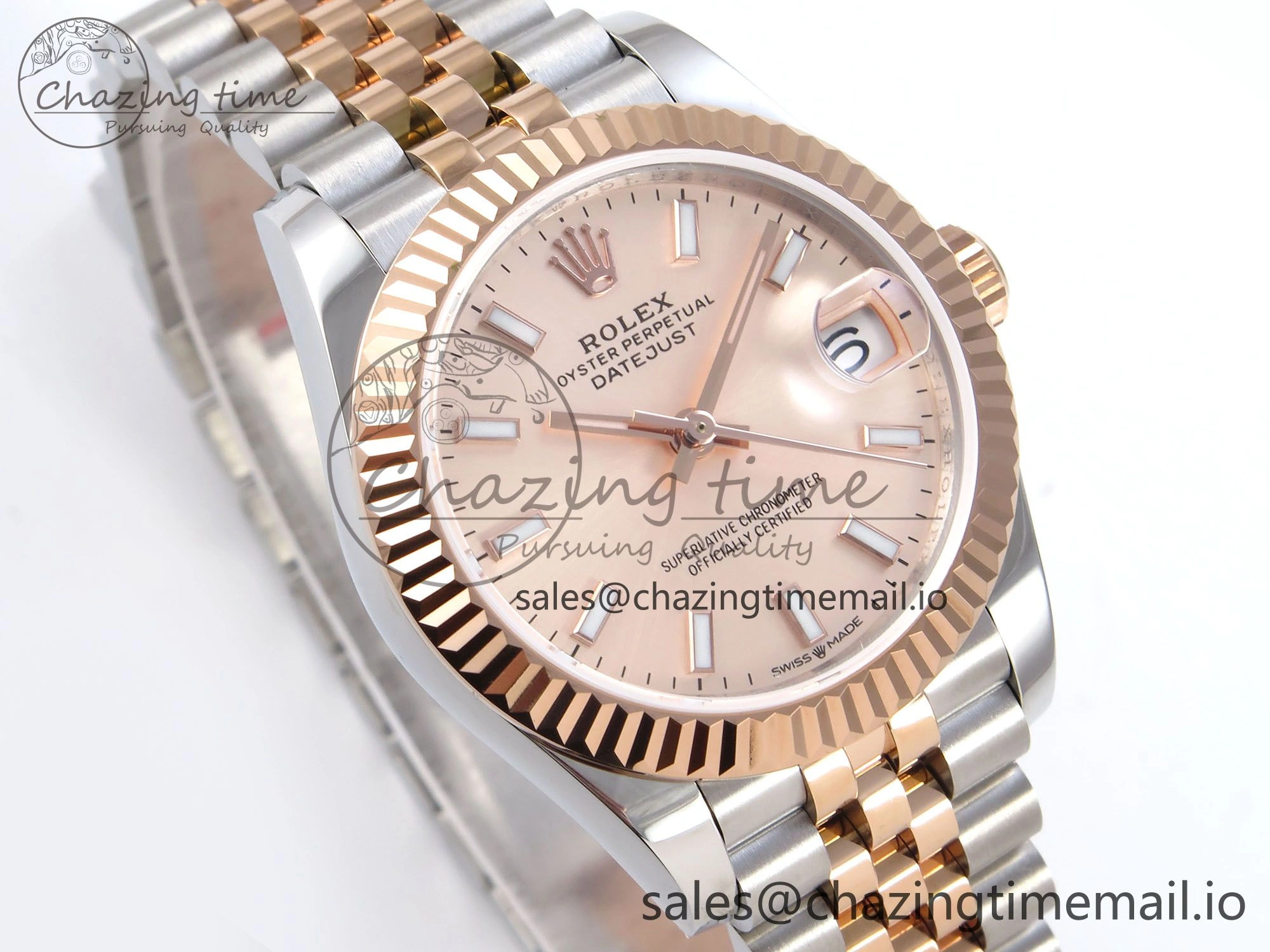 DateJust 31 278271 JARF 1:1 Best Edition 904L Steel RG Stick Dial on SS RG Jubilee Bracelet HZ RelaxedFit 865
