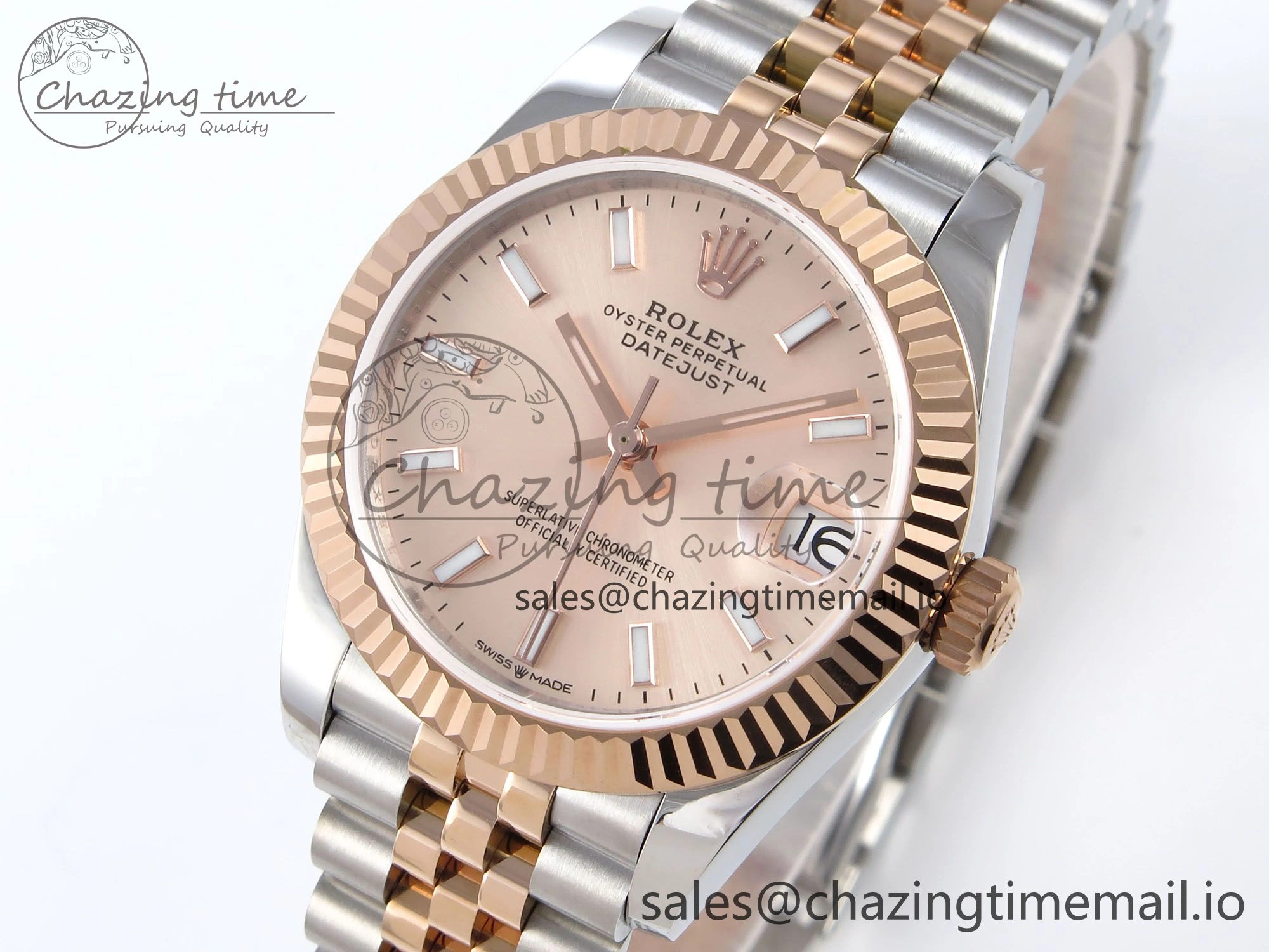 DateJust 31 278271 JARF 1:1 Best Edition 904L Steel RG Stick Dial on SS RG Jubilee Bracelet HZ RelaxedFit 865