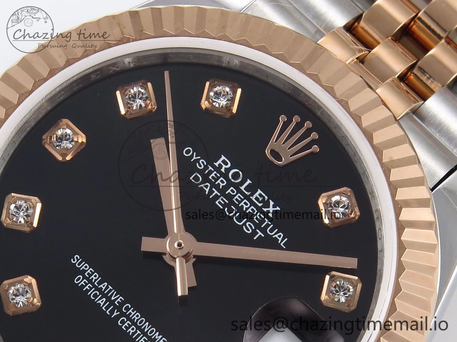 Sleek DateJust 31 278271 SS RG GMF 1:1 Best Edition 904L Steel Black Diamonds Dial on Jubilee Bracelet A 1171