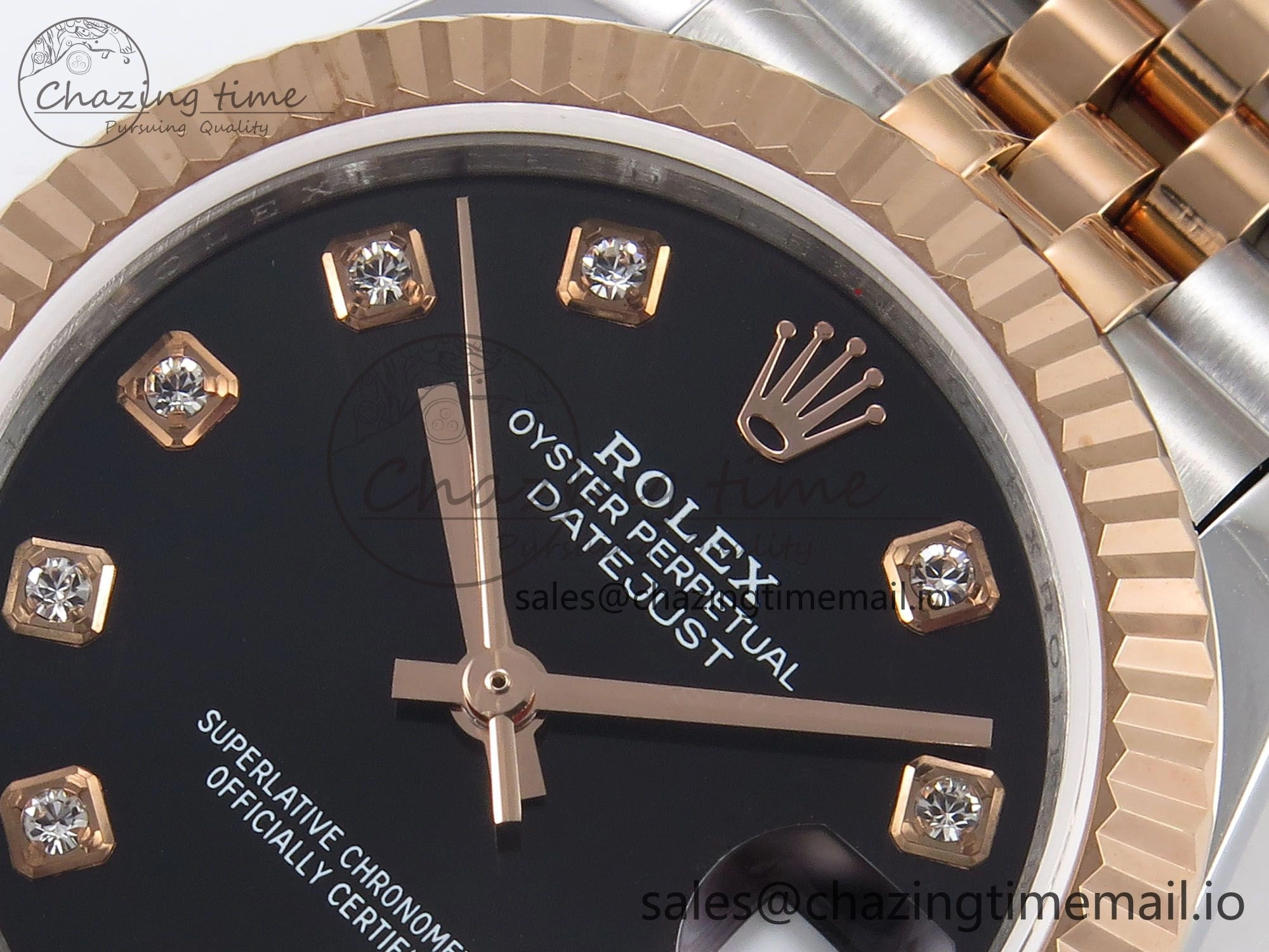 Sleek DateJust 31 278271 SS RG GMF 1:1 Best Edition 904L Steel Black Diamonds Dial on Jubilee Bracelet A 1171