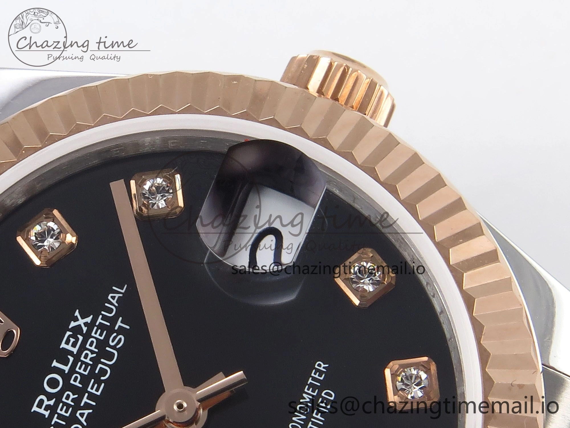 Sleek DateJust 31 278271 SS RG GMF 1:1 Best Edition 904L Steel Black Diamonds Dial on Jubilee Bracelet A 1171