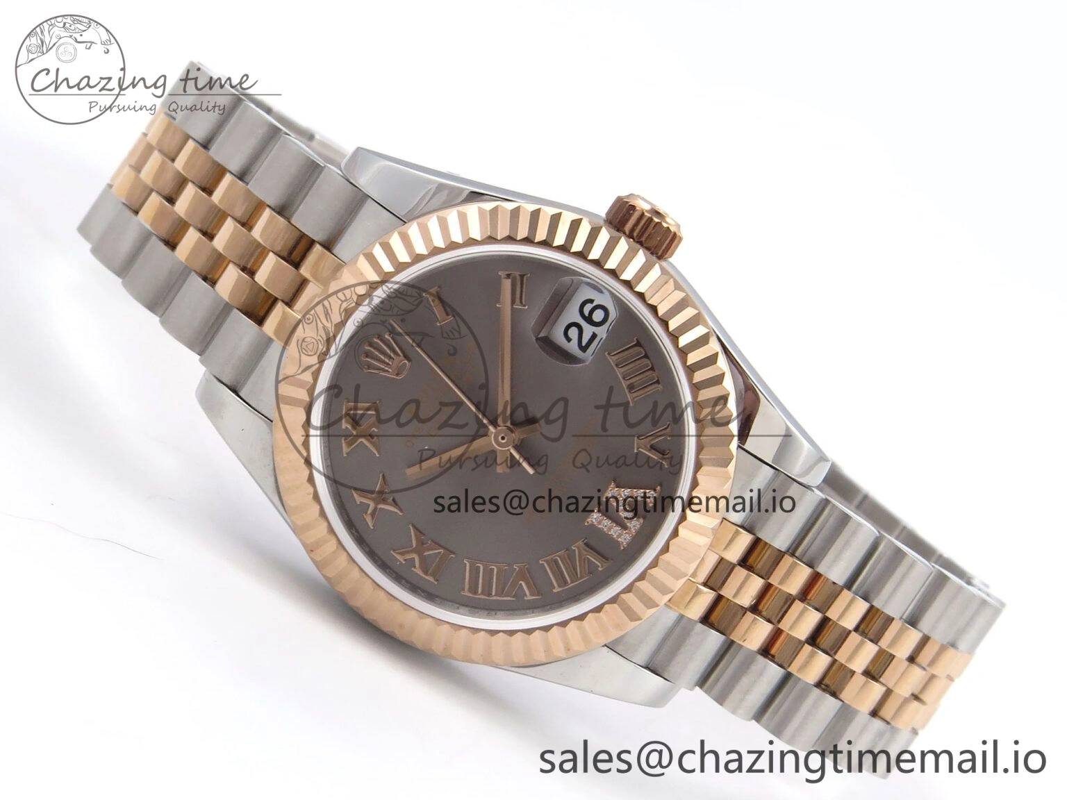 DateJust 31 278271 SS RG GMF 1:1 Best Edition 904L Steel Gray Roman Diamonds Dial on Jubilee Bracelet A HighQuality 1165