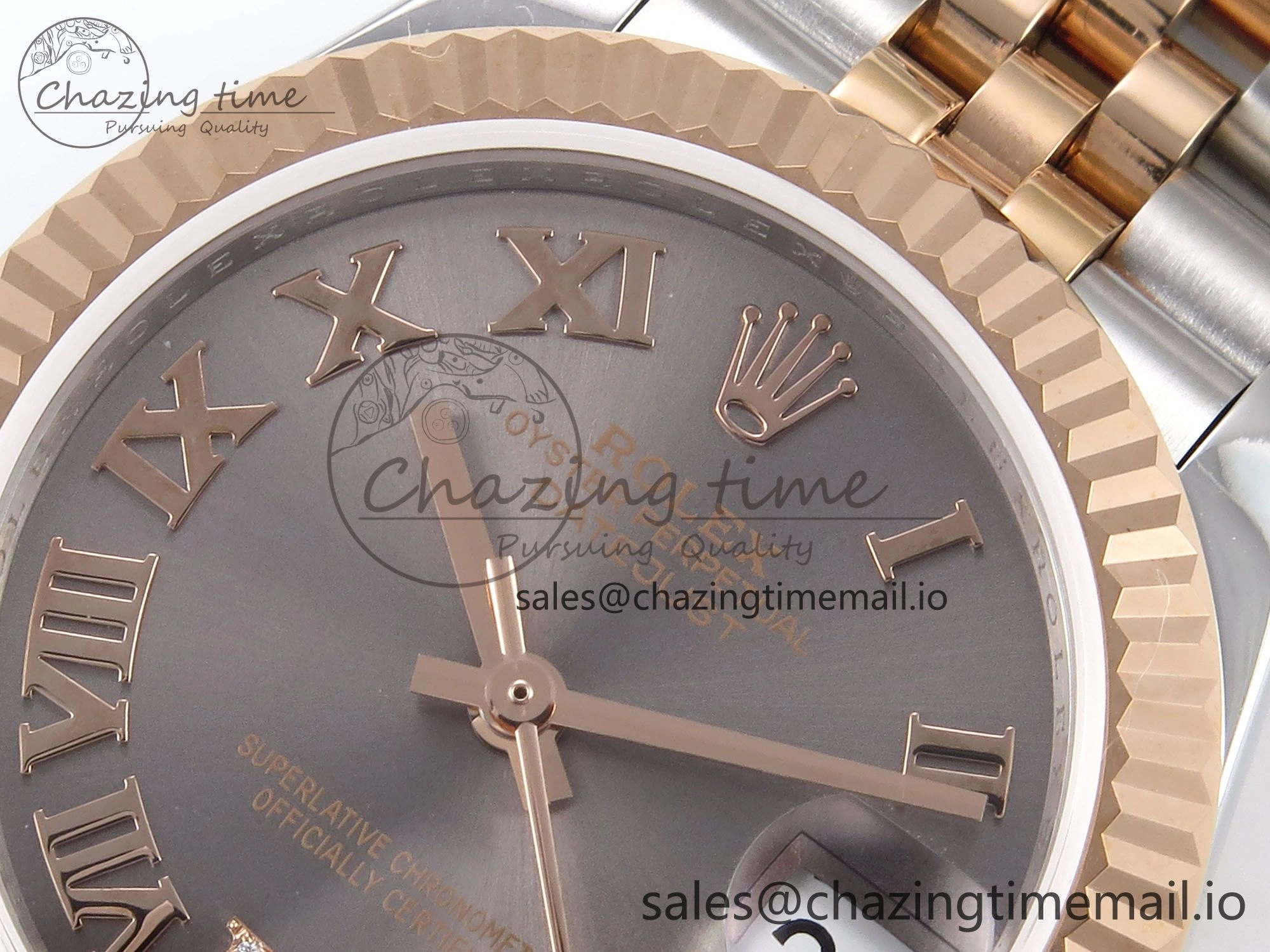 DateJust 31 278271 SS RG GMF 1:1 Best Edition 904L Steel Gray Roman Diamonds Dial on Jubilee Bracelet A HighQuality 1165