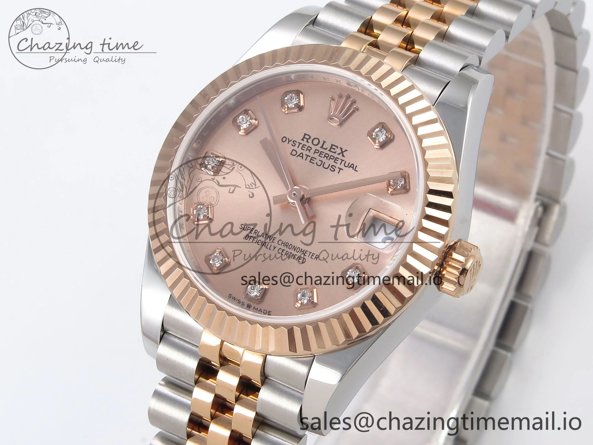 DateJust 31 278271 SS RG GMF 1:1 Best Edition 904L Steel RG Diamonds Dial on Jubilee Bracelet A TimelessDesign 1173