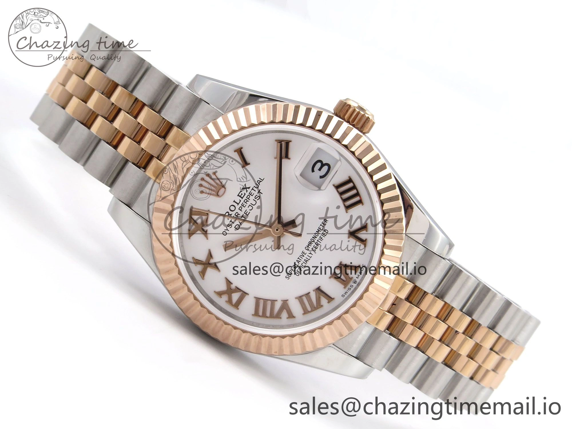 DateJust 31 278271 SS RG GMF 1:1 Best Edition 904L Steel RG Roman Dial on Jubilee Bracelet A Lightweight 1170