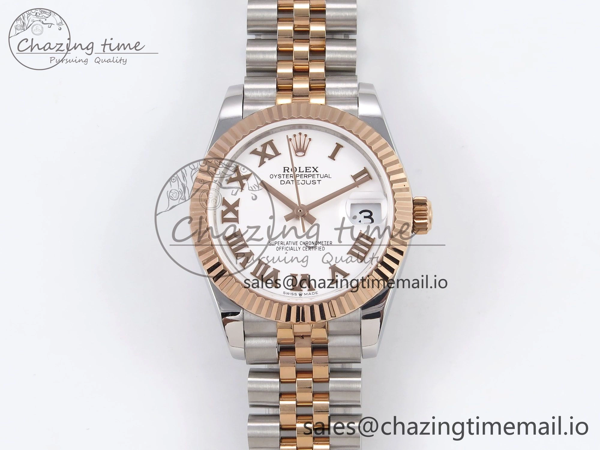 DateJust 31 278271 SS RG GMF 1:1 Best Edition 904L Steel RG Roman Dial on Jubilee Bracelet A Lightweight 1170