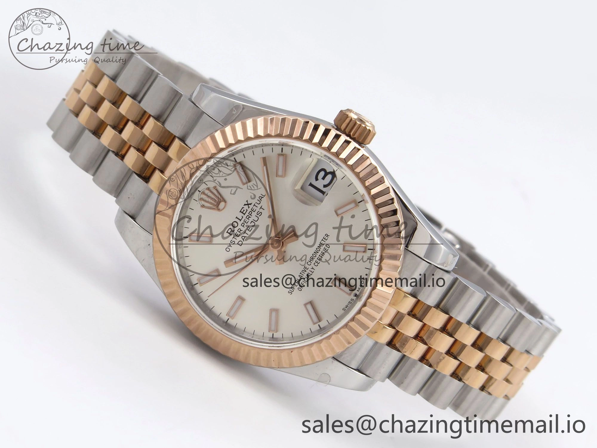WrinkleFree DateJust 31 278271 SS RG GMF 1:1 Best Edition 904L Steel Silver Stick Dial on Jubilee Bracelet A 1167