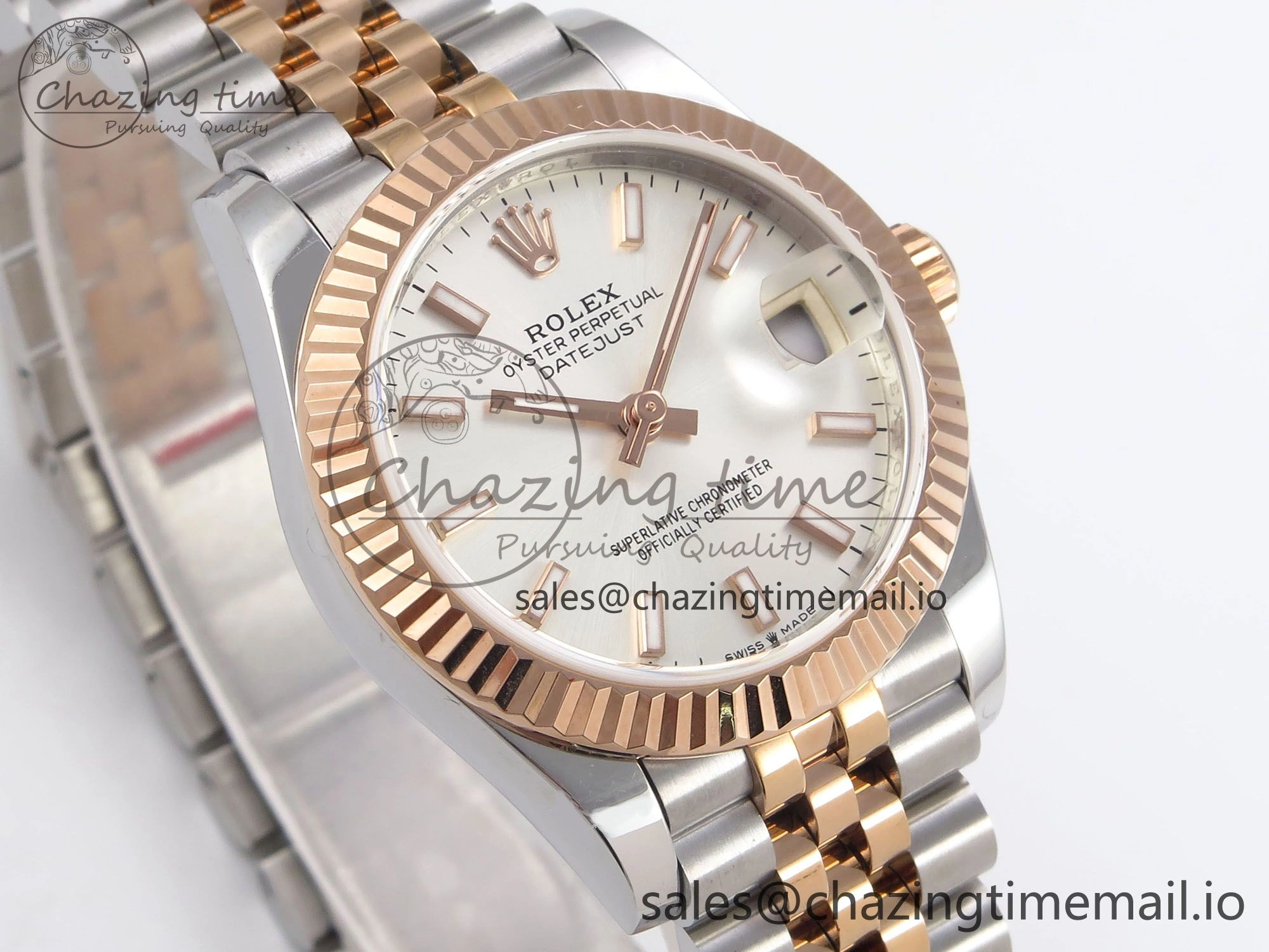 WrinkleFree DateJust 31 278271 SS RG GMF 1:1 Best Edition 904L Steel Silver Stick Dial on Jubilee Bracelet A 1167