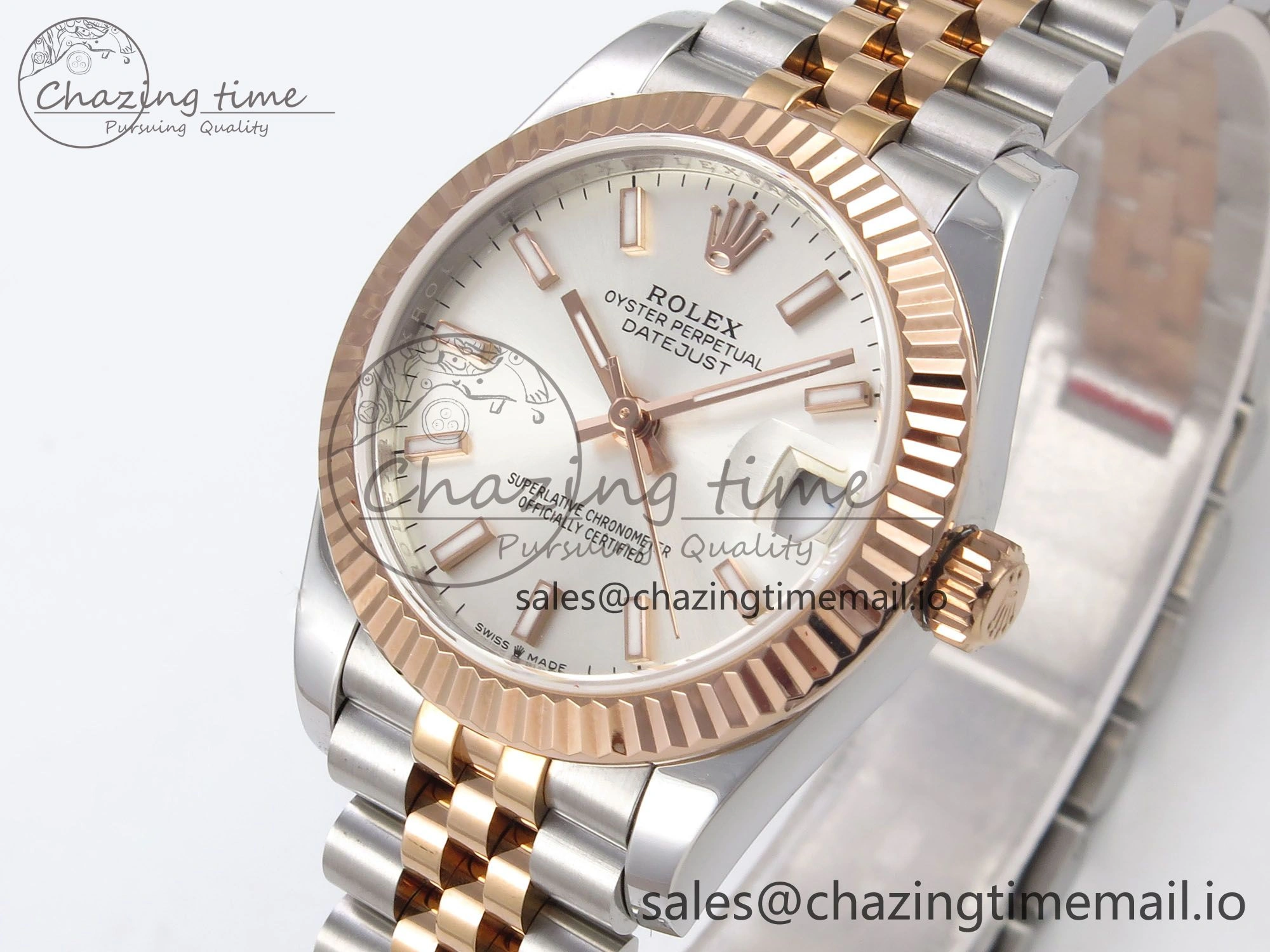 WrinkleFree DateJust 31 278271 SS RG GMF 1:1 Best Edition 904L Steel Silver Stick Dial on Jubilee Bracelet A 1167