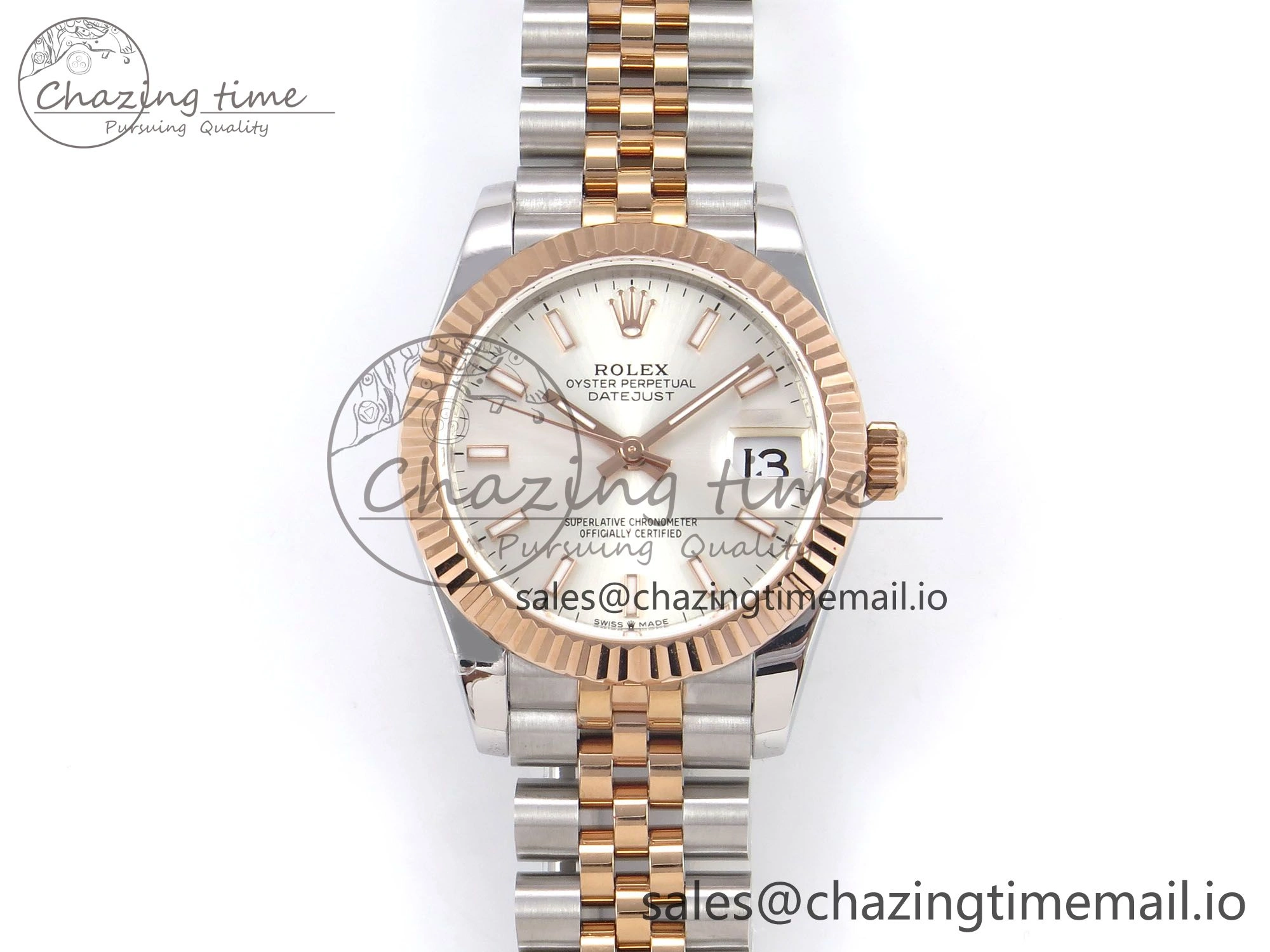 WrinkleFree DateJust 31 278271 SS RG GMF 1:1 Best Edition 904L Steel Silver Stick Dial on Jubilee Bracelet A 1167
