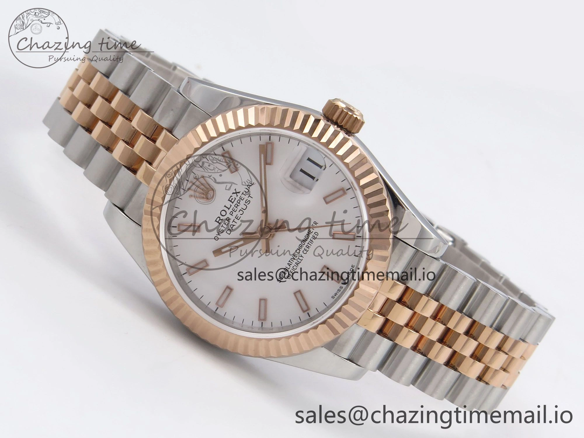 DateJust 31 278271 SS RG GMF 1:1 Best Edition 904L Steel White Stick Dial on Jubilee Bracelet A Packable 1168