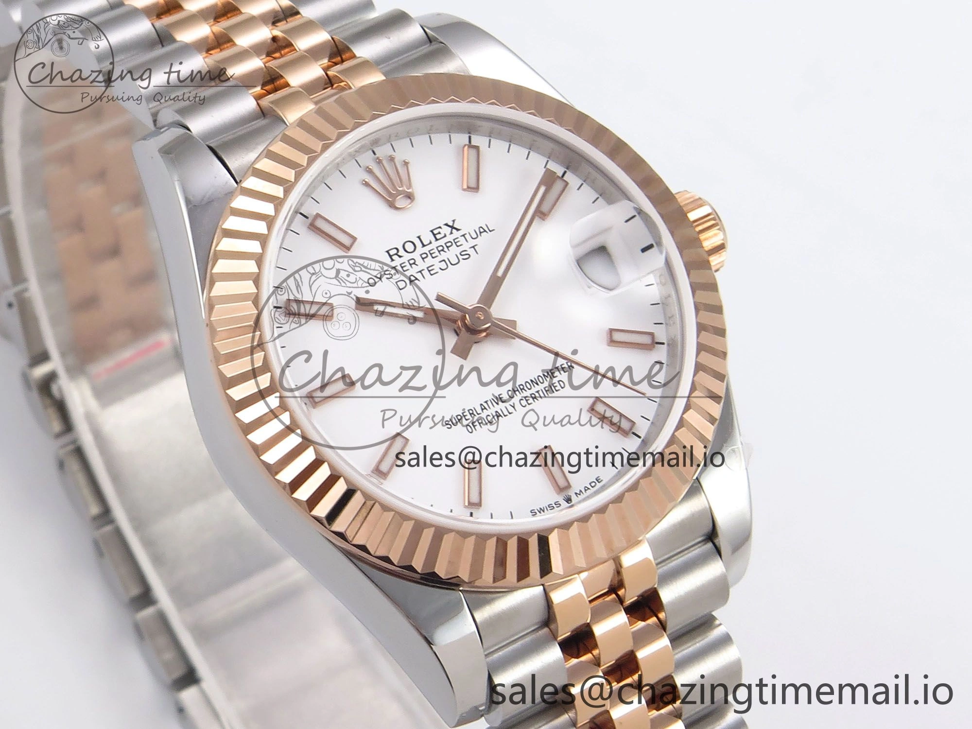 DateJust 31 278271 SS RG GMF 1:1 Best Edition 904L Steel White Stick Dial on Jubilee Bracelet A Packable 1168