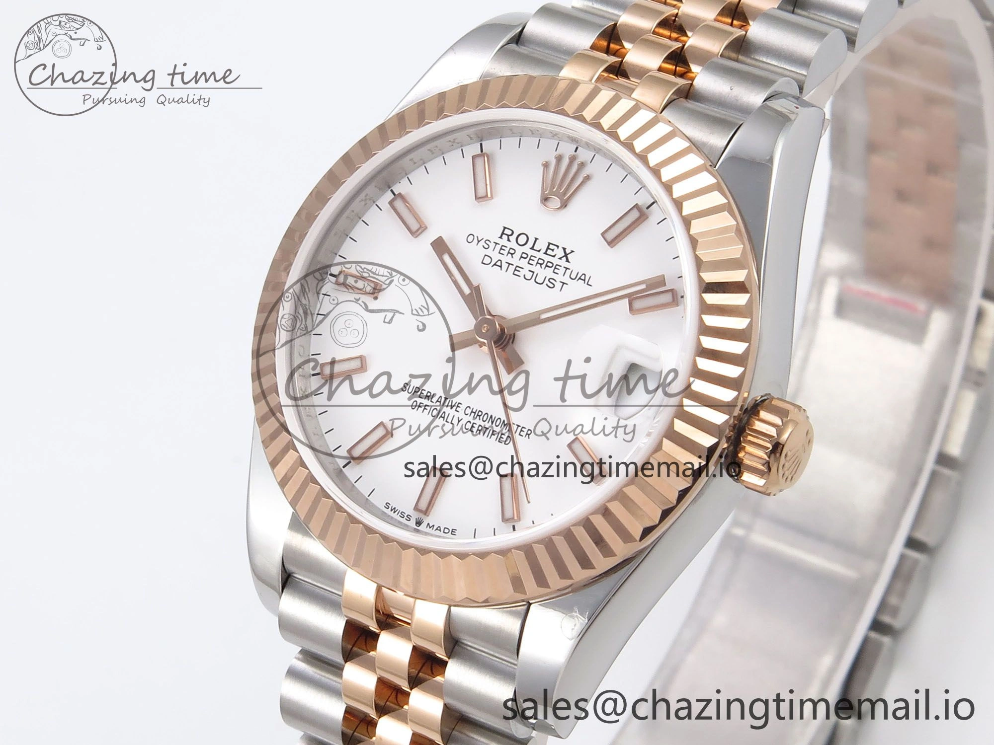 DateJust 31 278271 SS RG GMF 1:1 Best Edition 904L Steel White Stick Dial on Jubilee Bracelet A Packable 1168