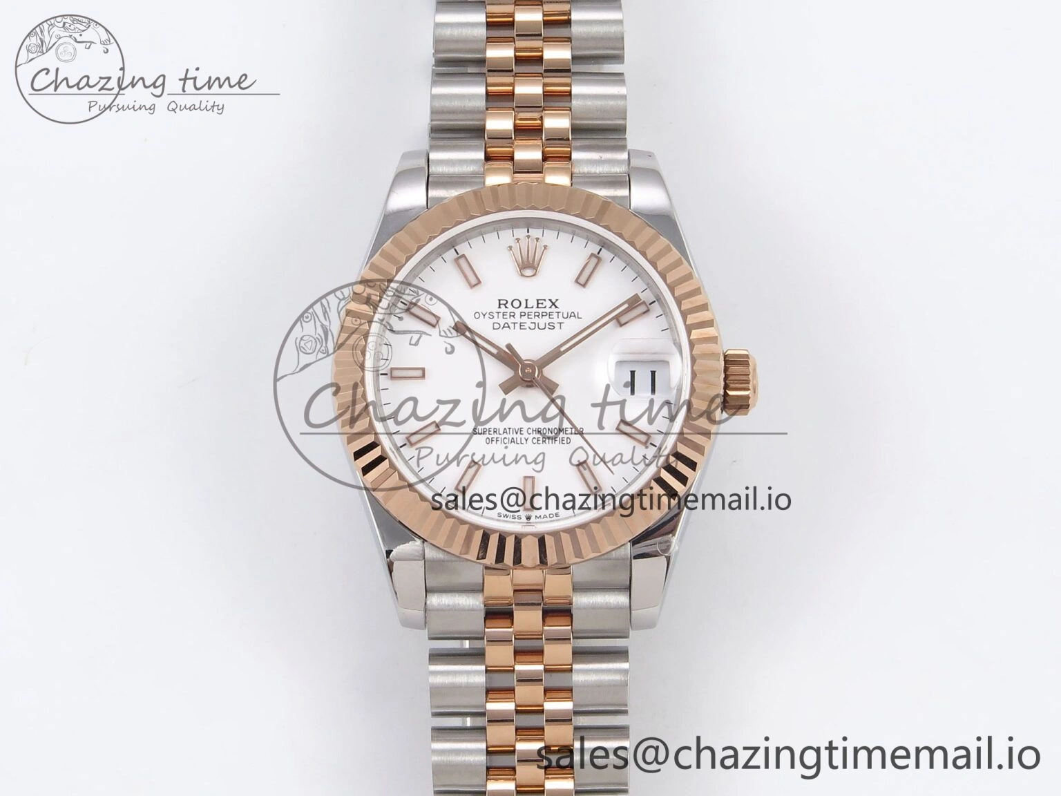 DateJust 31 278271 SS RG GMF 1:1 Best Edition 904L Steel White Stick Dial on Jubilee Bracelet A Packable 1168