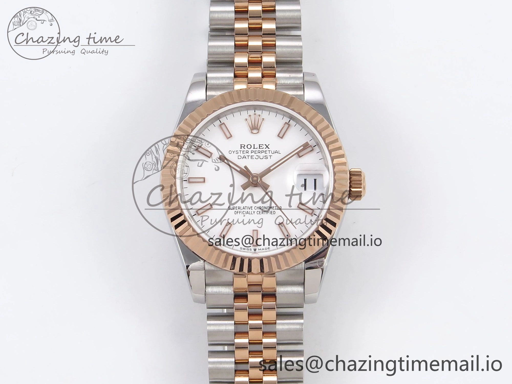 DateJust 31 278271 SS RG GMF 1:1 Best Edition 904L Steel White Stick Dial on Jubilee Bracelet A Packable 1168