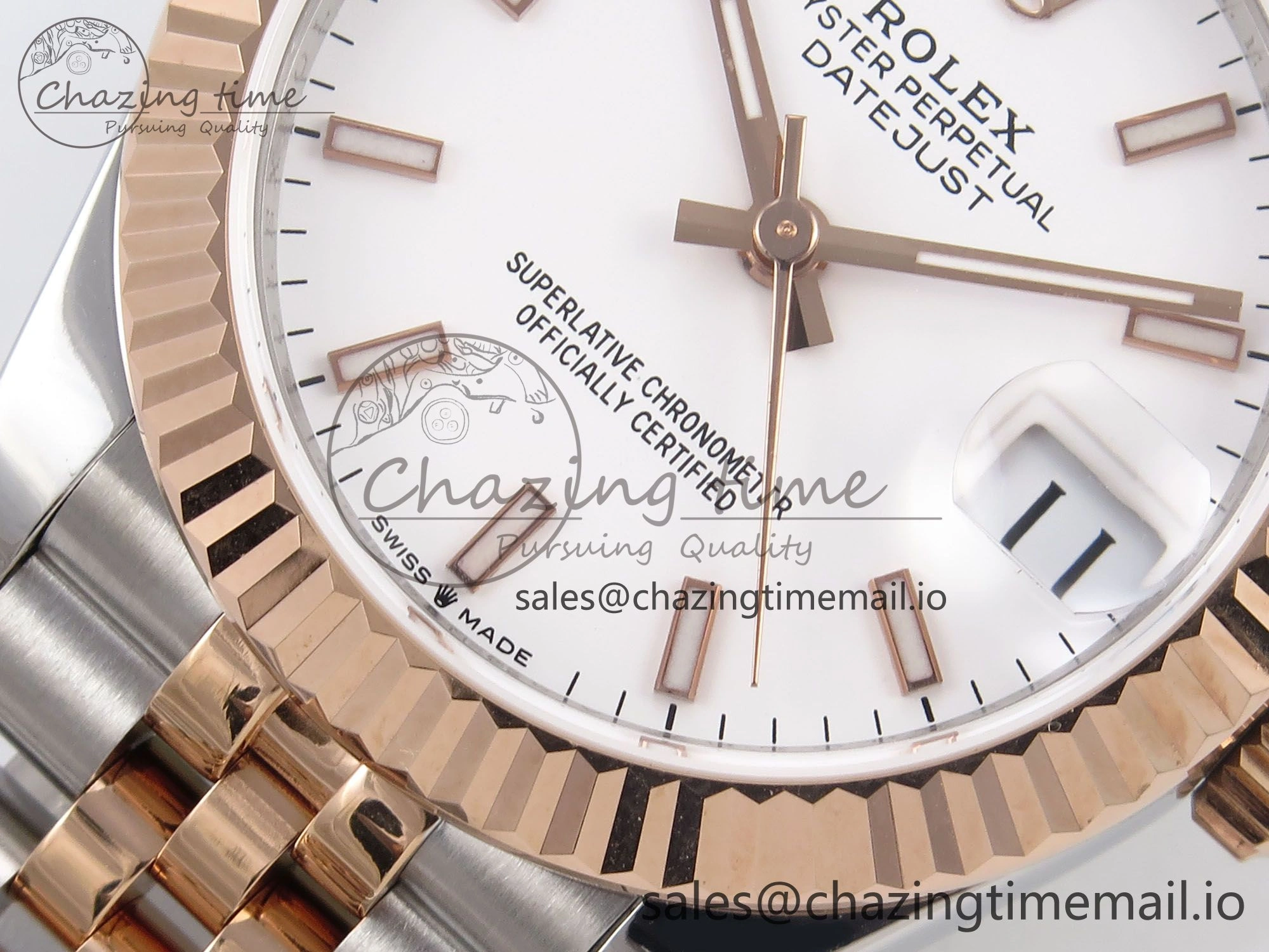 DateJust 31 278271 SS RG GMF 1:1 Best Edition 904L Steel White Stick Dial on Jubilee Bracelet A Packable 1168